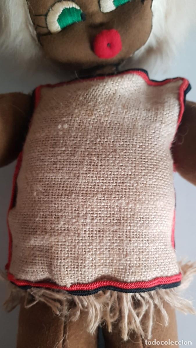 Mu&ntilde;eca espa&ntilde;ola clasica: Antigua mu&ntilde;eca negra de fieltro - Foto 2