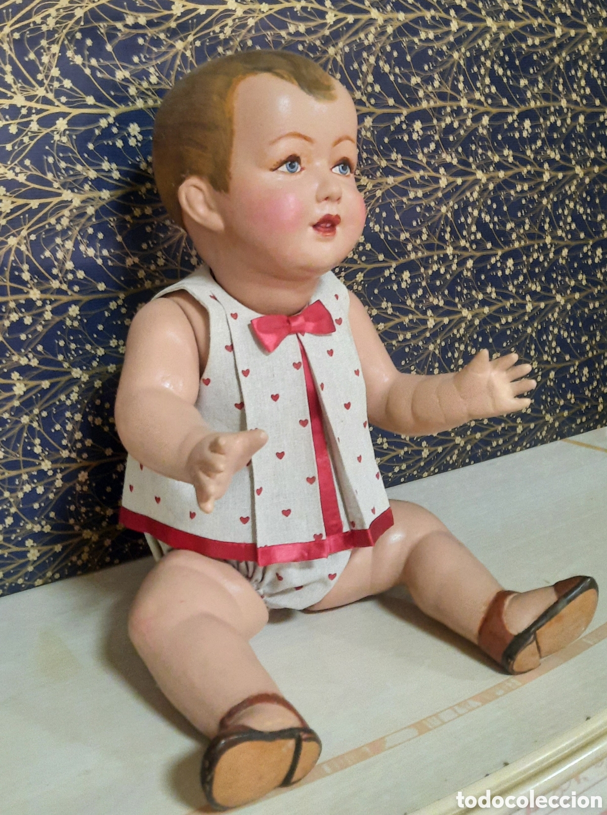 Mu&ntilde;eca espa&ntilde;ola clasica: Antiguo mu&ntilde;eco de ceramica - Foto 2