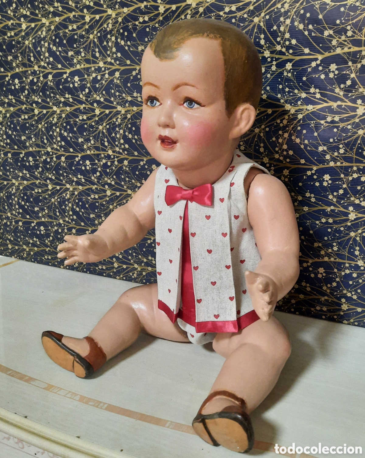 Mu&ntilde;eca espa&ntilde;ola clasica: Antiguo mu&ntilde;eco de ceramica - Foto 3