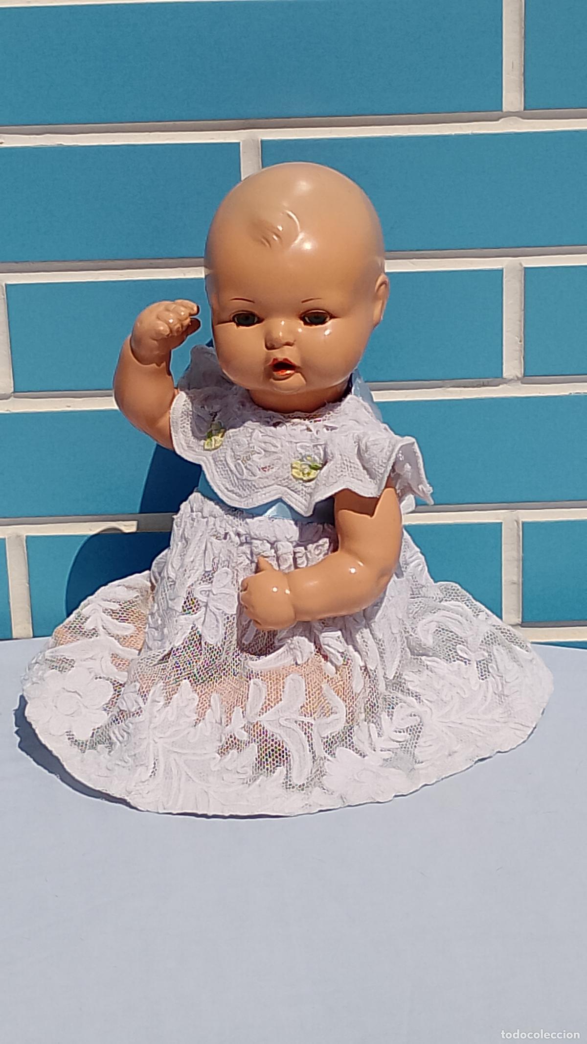 Mu&ntilde;eca espa&ntilde;ola clasica: Antiguo mu&ntilde;eco beb&eacute; de celuloide de los a&ntilde;os 50 - Foto 1