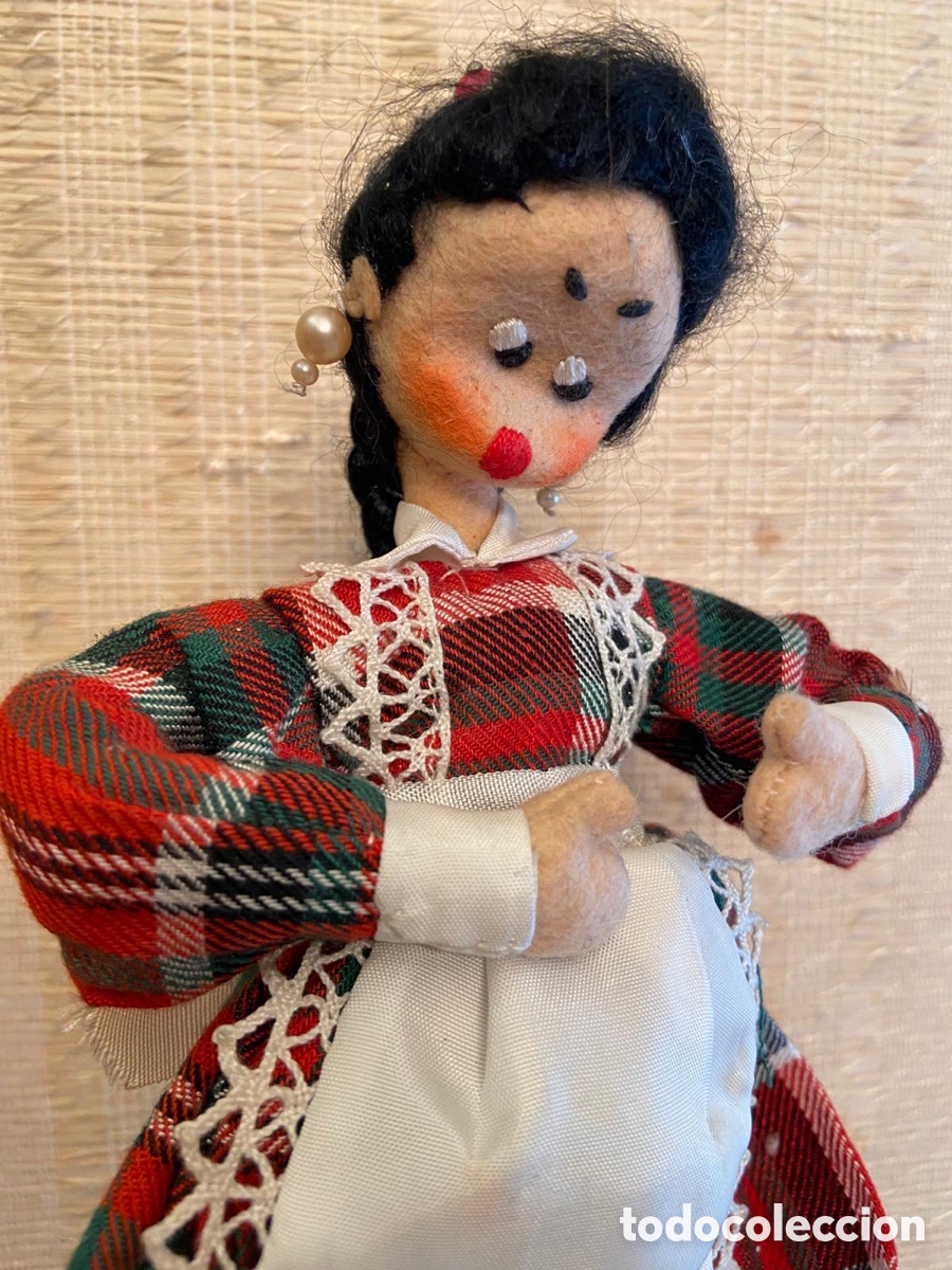 Mu&ntilde;eca espa&ntilde;ola clasica: Mu&ntilde;eca antigua de fieltro - Foto 3