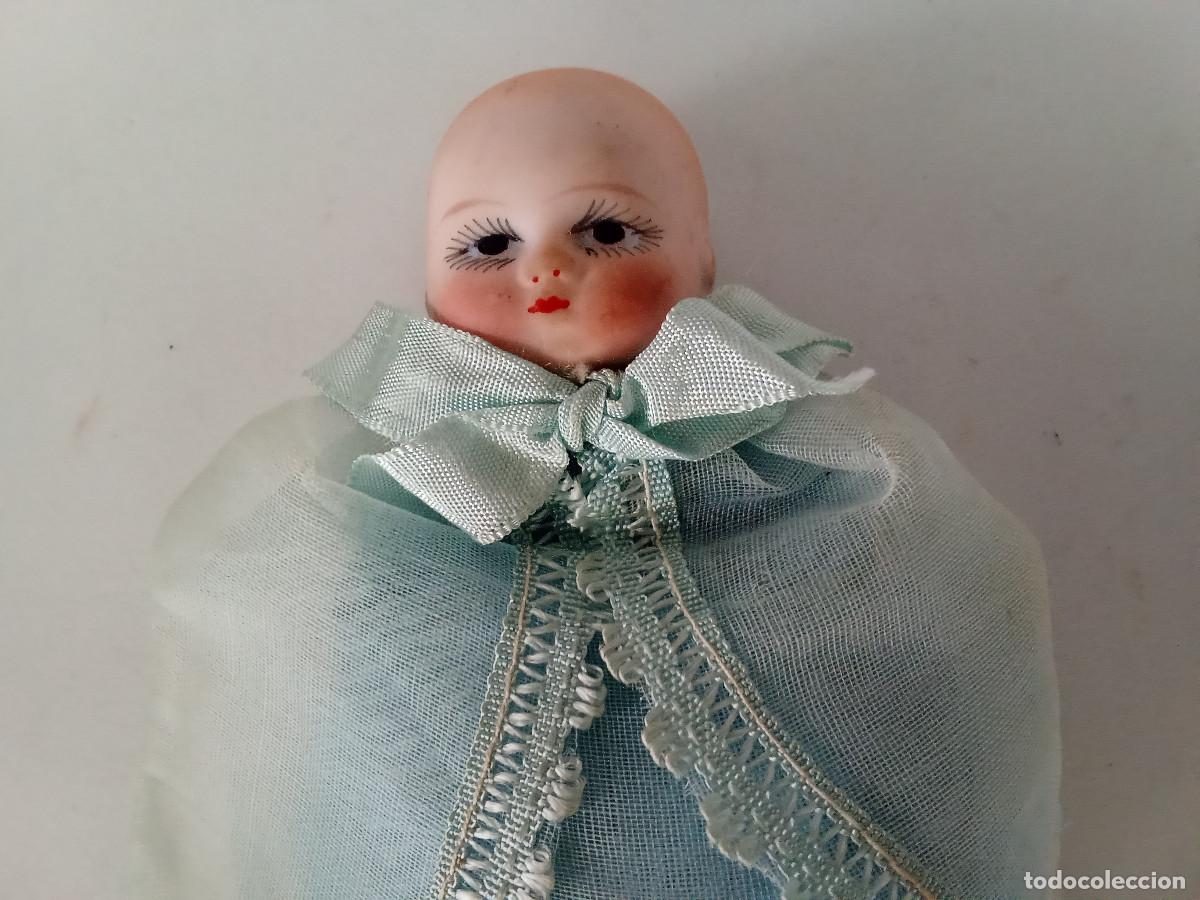 Mu&ntilde;eca espa&ntilde;ola clasica: Beb&eacute; peladillas bautizo cabeza en porcelana Barcelona 1900 - 1920
