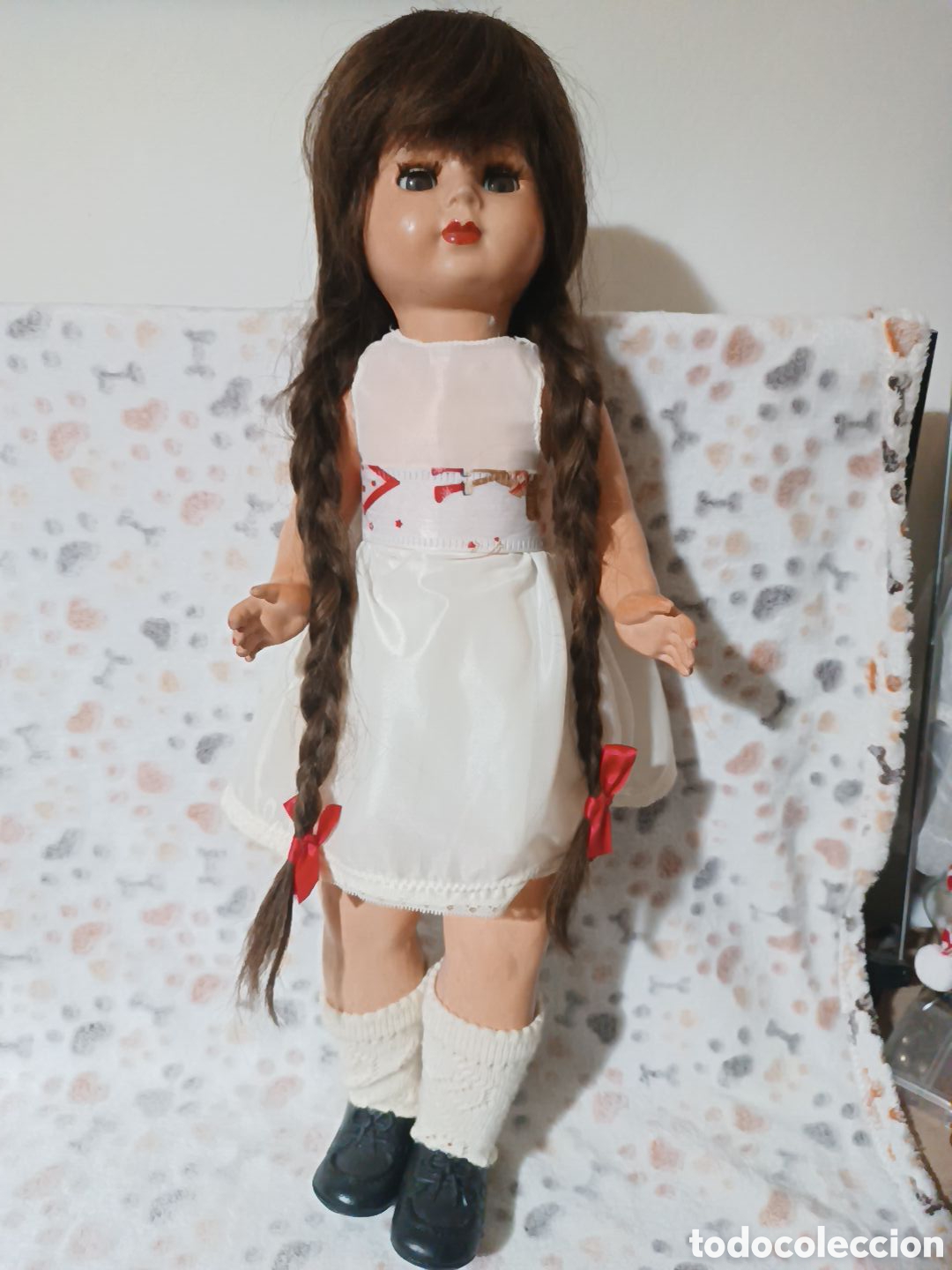Mu&ntilde;eca espa&ntilde;ola clasica: Mu&ntilde;eca antigua de cart&oacute;n pasta - Foto 2