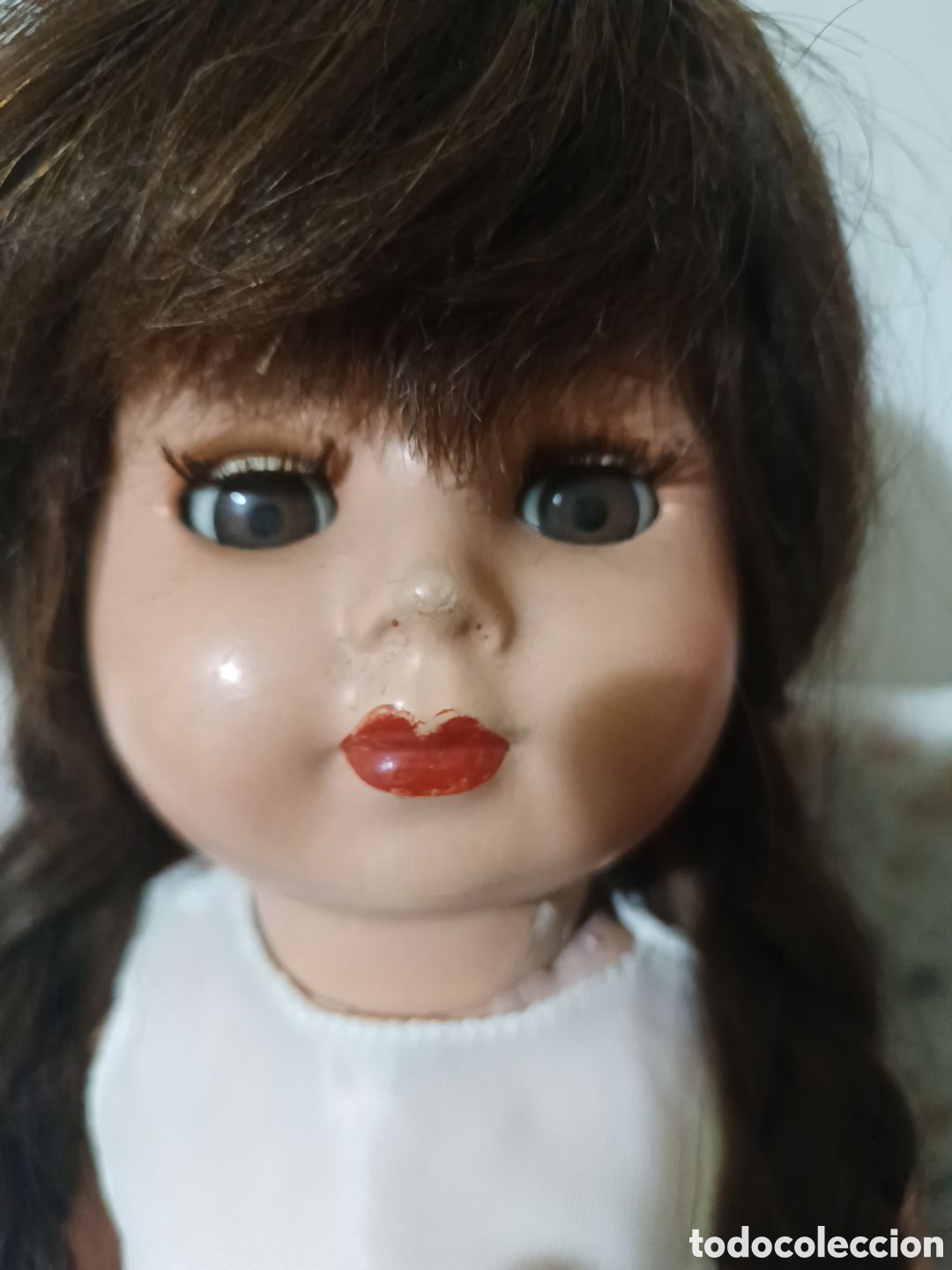 Mu&ntilde;eca espa&ntilde;ola clasica: Mu&ntilde;eca antigua de cart&oacute;n pasta - Foto 3