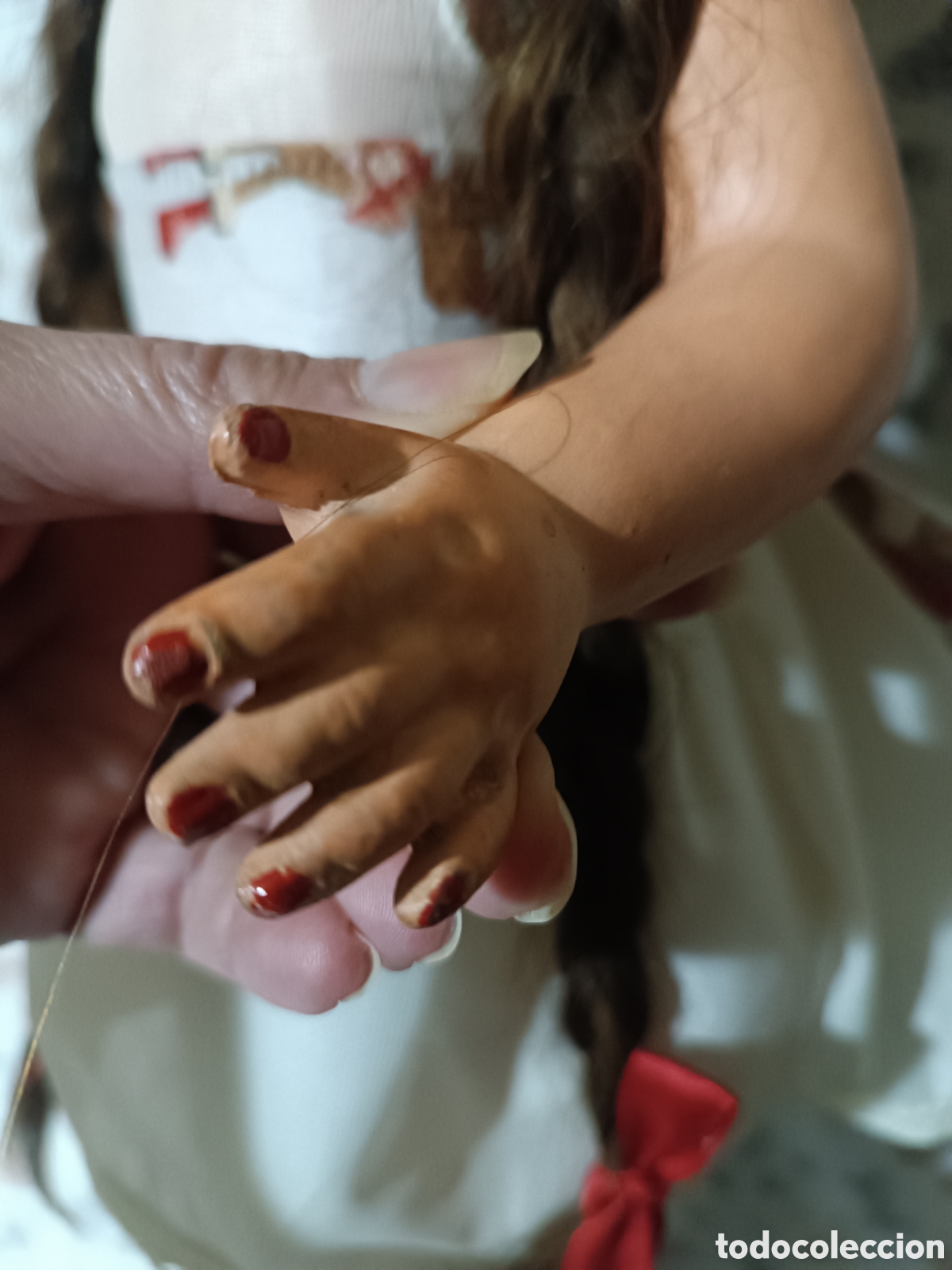 Mu&ntilde;eca espa&ntilde;ola clasica: Mu&ntilde;eca antigua de cart&oacute;n pasta - Foto 6