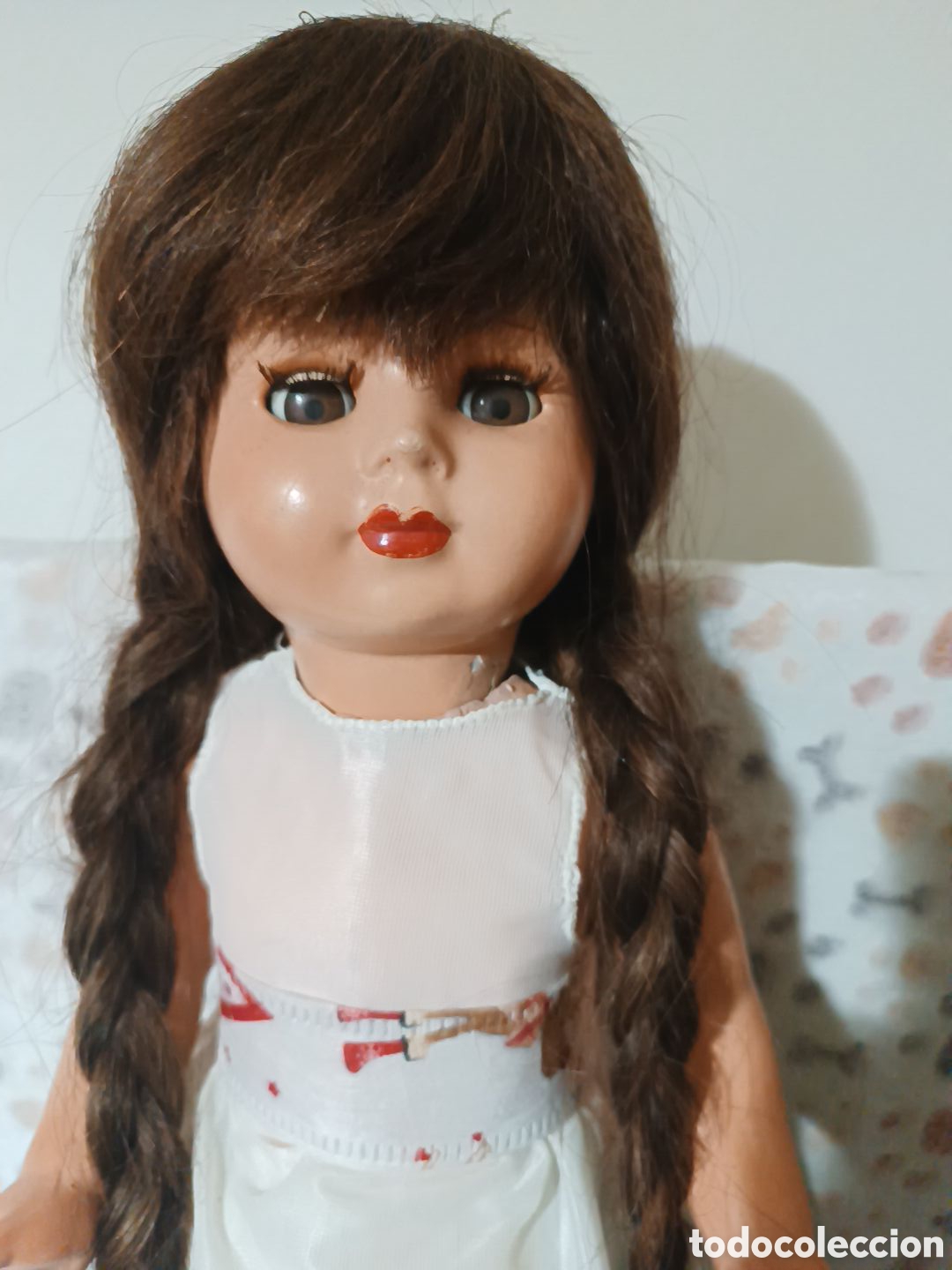 Mu&ntilde;eca espa&ntilde;ola clasica: Mu&ntilde;eca antigua de cart&oacute;n pasta - Foto 1