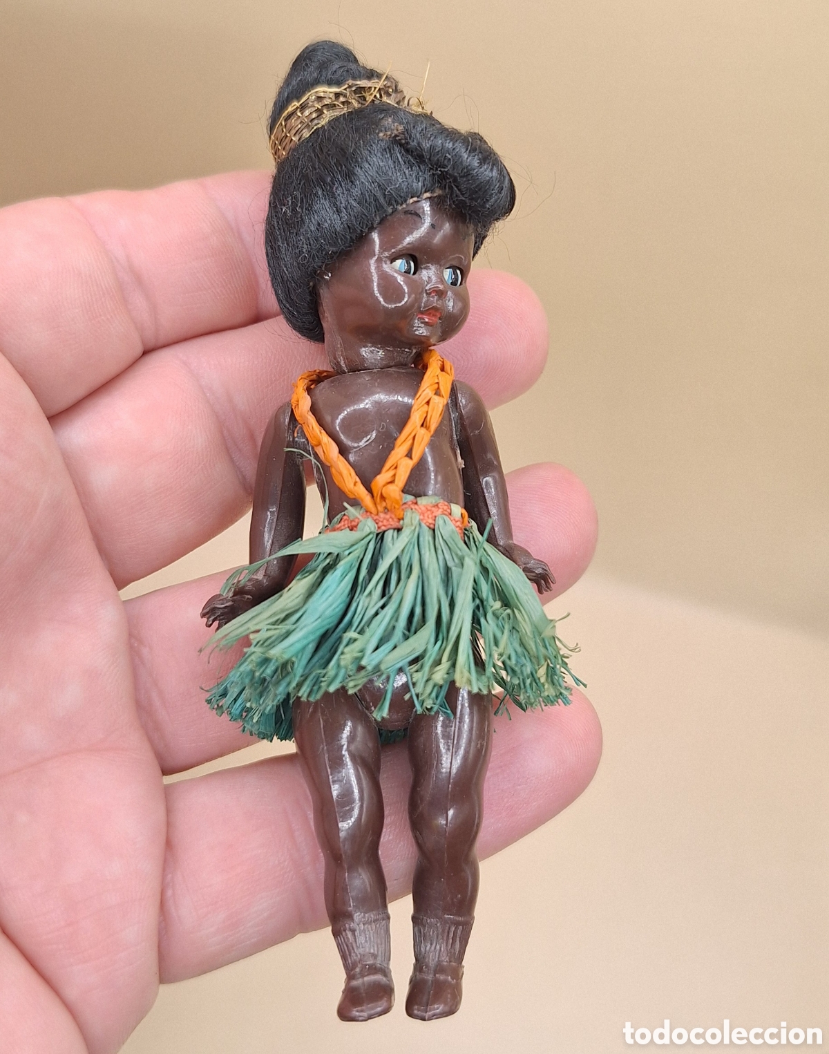 Mu&ntilde;eca espa&ntilde;ola clasica: Antigua Mu&ntilde;eca Negrita de Celuloide - Foto 2