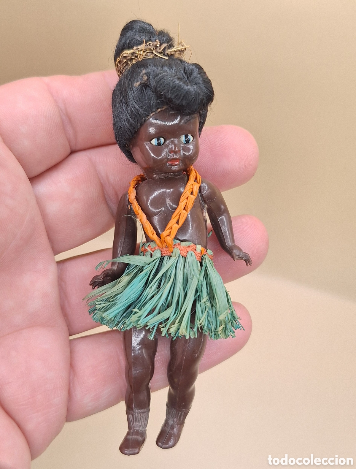 Mu&ntilde;eca espa&ntilde;ola clasica: Antigua Mu&ntilde;eca Negrita de Celuloide - Foto 4