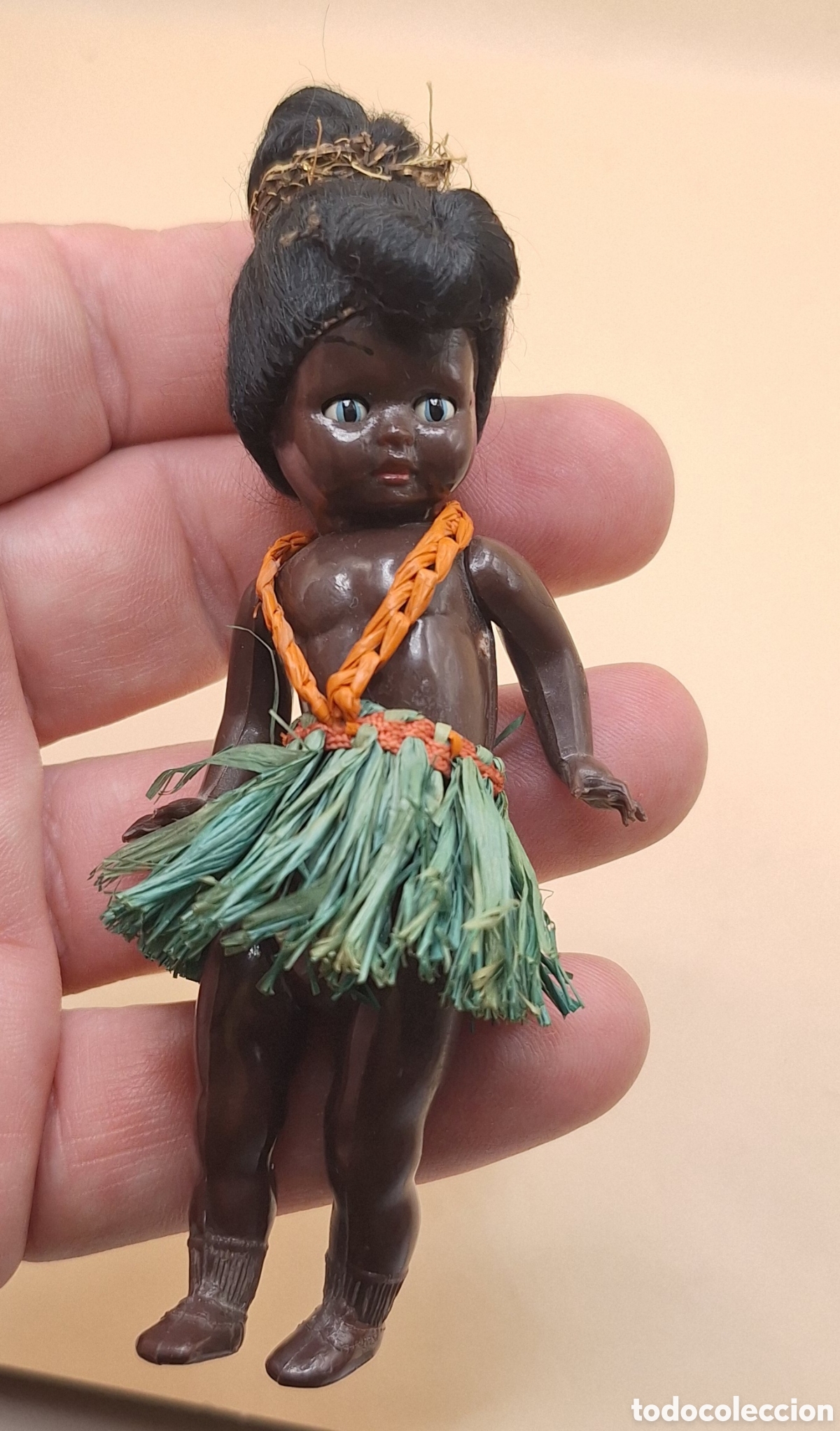Mu&ntilde;eca espa&ntilde;ola clasica: Antigua Mu&ntilde;eca Negrita de Celuloide - Foto 5