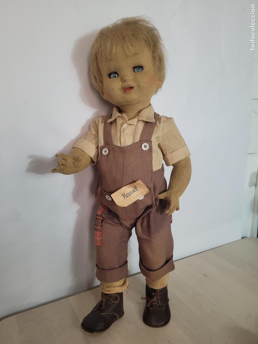 Mu&ntilde;eca espa&ntilde;ola clasica: mu&ntilde;eco hansel florido piel de melocoton a&ntilde;os 50 doll