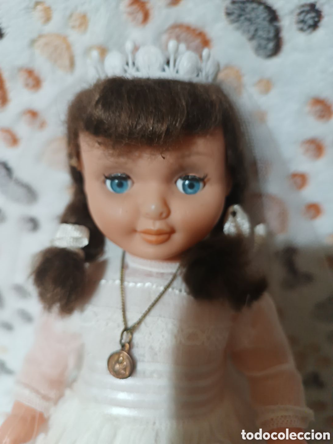 Mu&ntilde;eca espa&ntilde;ola clasica: Mu&ntilde;eca antigua de comuni&oacute;n - Foto 2
