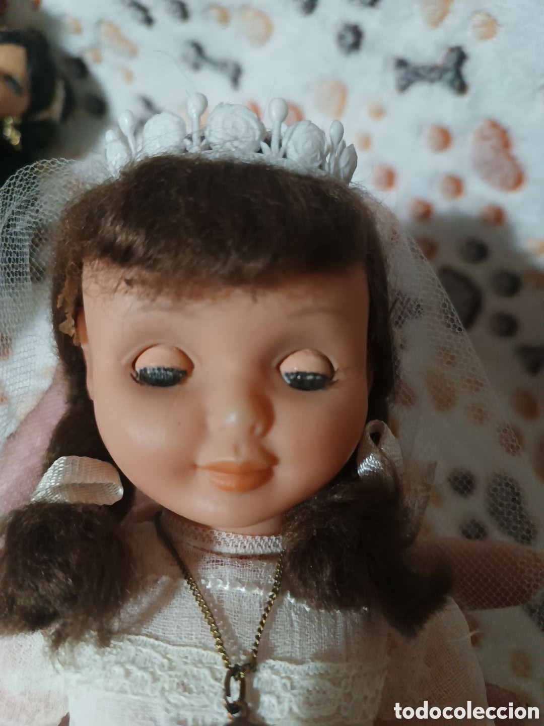 Mu&ntilde;eca espa&ntilde;ola clasica: Mu&ntilde;eca antigua de comuni&oacute;n - Foto 6