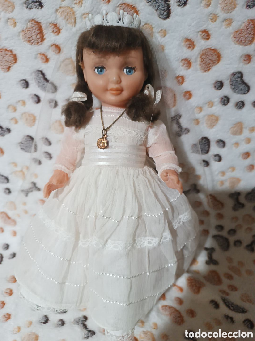 Mu&ntilde;eca espa&ntilde;ola clasica: Mu&ntilde;eca antigua de comuni&oacute;n - Foto 1