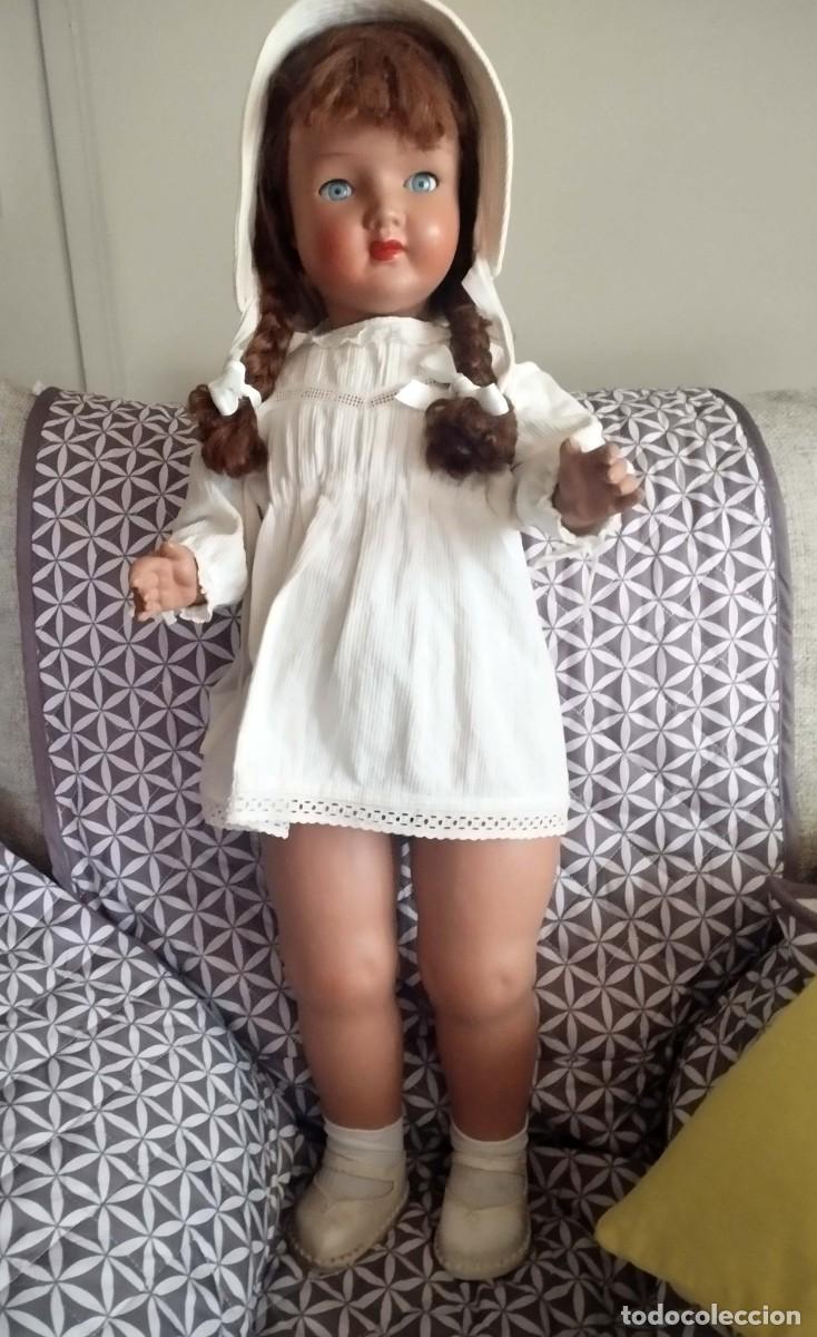 Mu&ntilde;eca espa&ntilde;ola clasica: Muy grande MU&Ntilde;ECA ANTIGUA DE CARTON PIEDRA, EPOCA MARIQUITA PEREZ, GISELA Y OTRAS