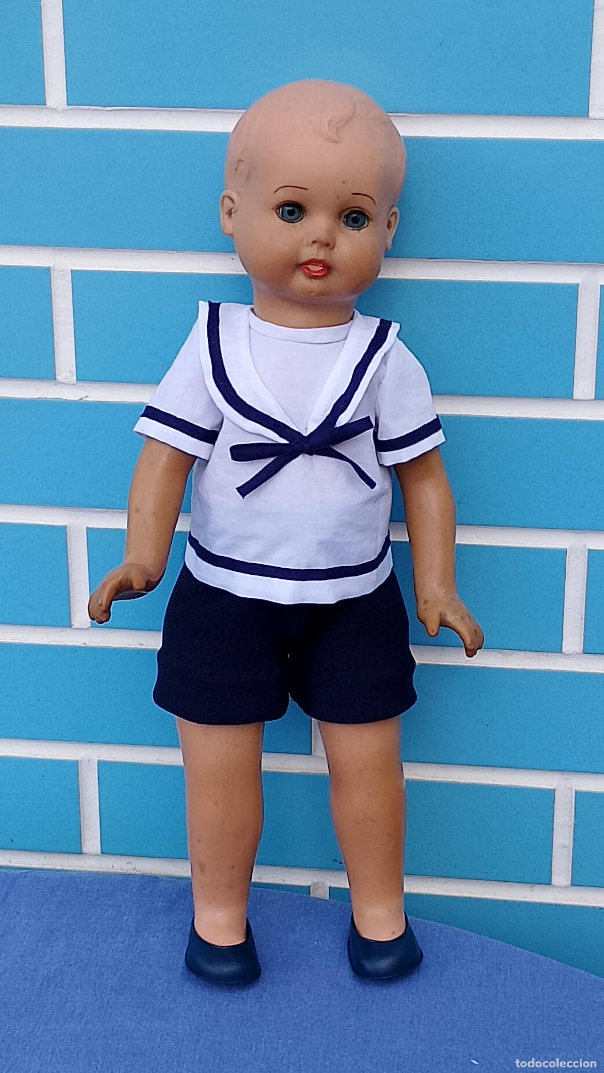 Mu&ntilde;eca espa&ntilde;ola clasica: Antiguo mu&ntilde;eco Sawisi S.A. entero de goma, a&ntilde;os 50