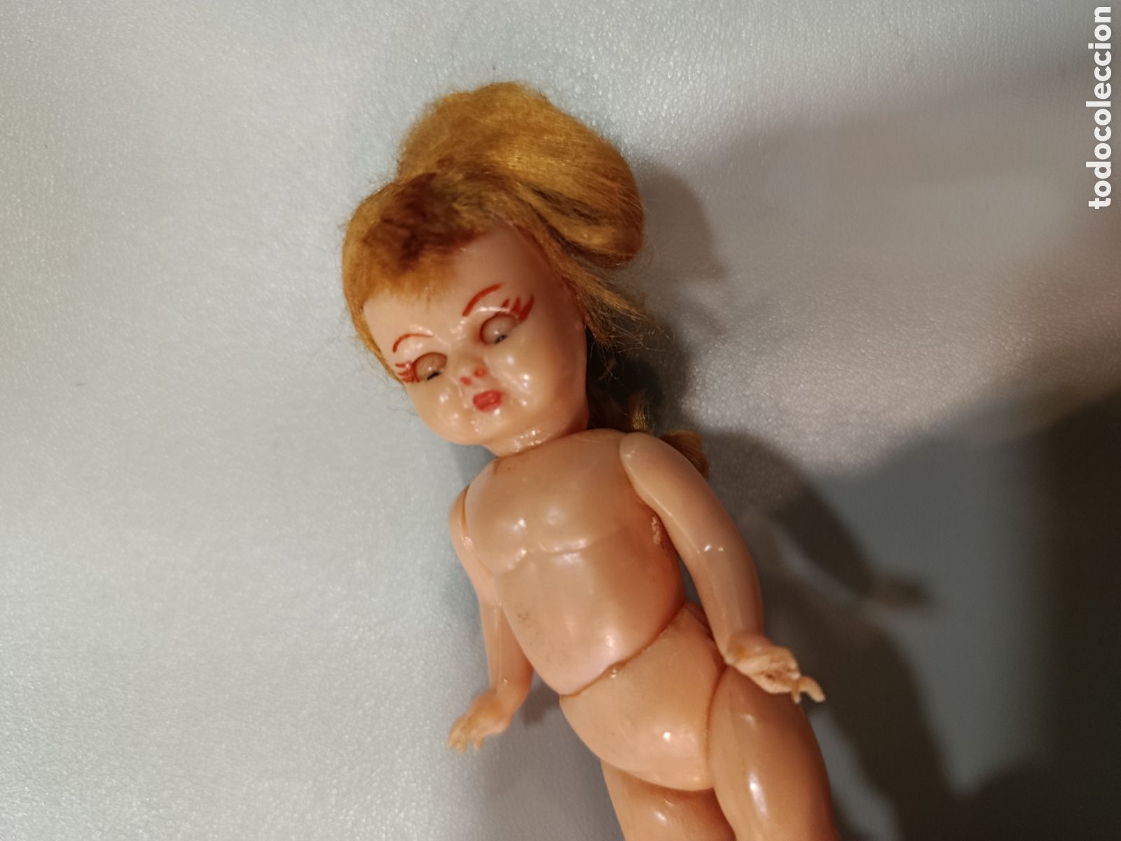 Mu&ntilde;eca espa&ntilde;ola clasica: Mu&ntilde;eca celuloide . 10cm. Ojos durmientes - Foto 2