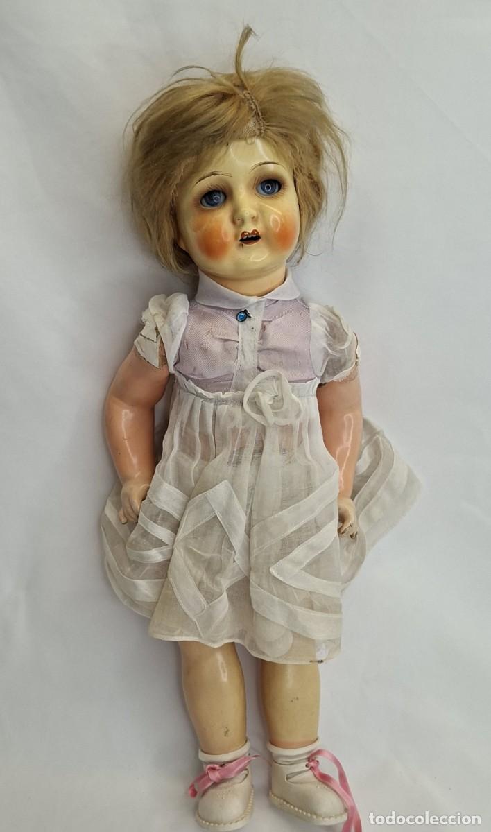 Mu&ntilde;eca espa&ntilde;ola clasica: MU&Ntilde;ECA DE COMPOSICI&Oacute;N, OJOS DE CRISTAL, MIDE UNOS 45cm.