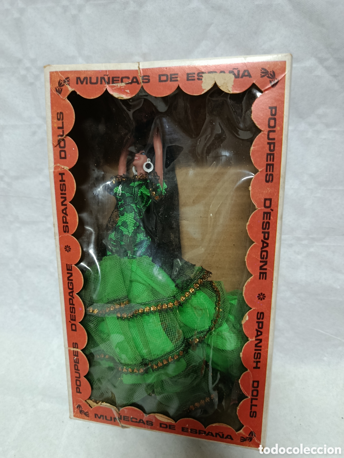 Mu&ntilde;eca espa&ntilde;ola clasica: mu&ntilde;eca flamenca vintage en caja original
