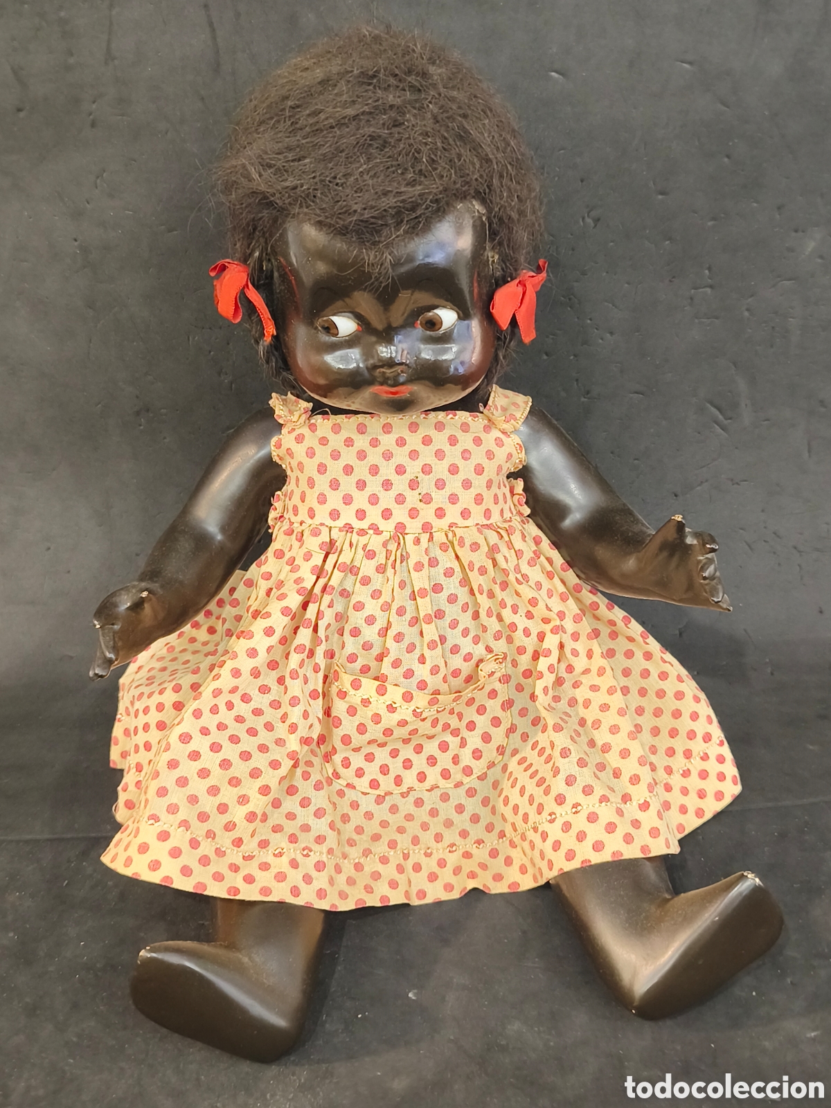 Klassische spanische Puppen: ANTIGUA MU&Ntilde;ECA NEGRITA DE FLORIDO DE COMPOSICI&Oacute;N