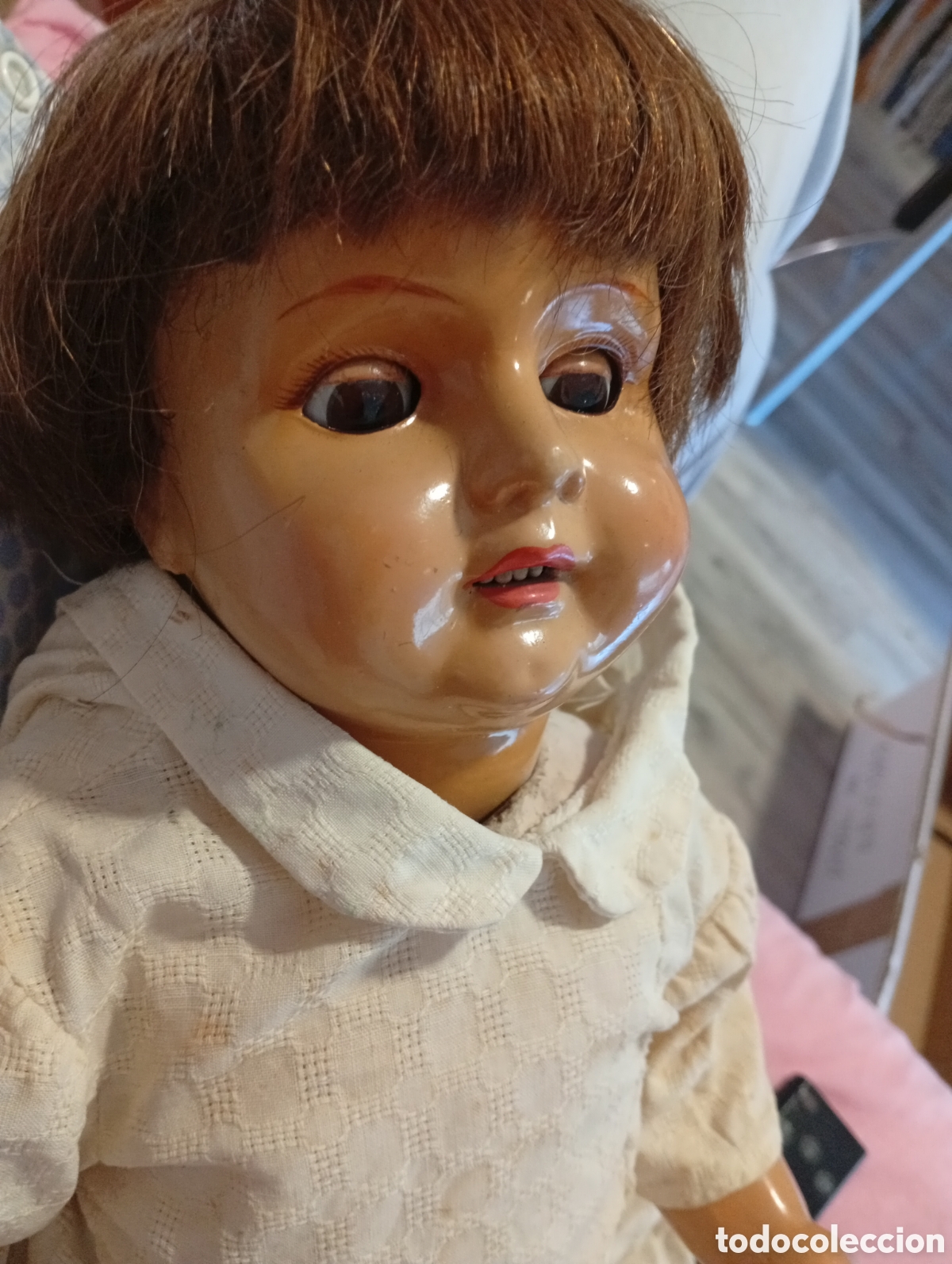 Mu&ntilde;eca espa&ntilde;ola clasica: MU&Ntilde;ECA CARTON PIEDRA 60 CM BIEN CONSERVADA
