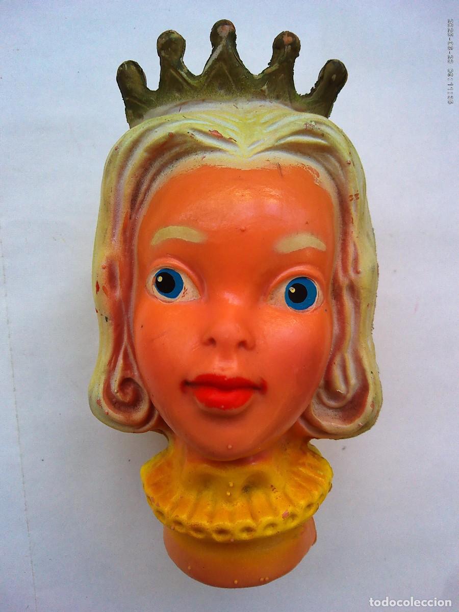 Mu&ntilde;eca espa&ntilde;ola clasica: ANTIGUA CABEZA DE MU&Ntilde;ECA O MARIONETA : REINA O PRINCESA