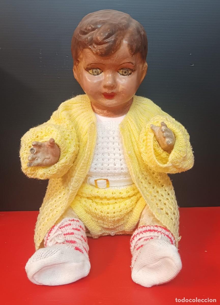 Mu&ntilde;eca espa&ntilde;ola clasica: ANTIGUA MU&Ntilde;ECA DE CARTON PIEDRA PEPON PEPONA CON SU ROPA ORIGINAL A&Ntilde;OS 60