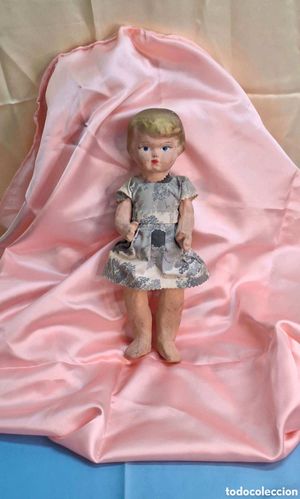 Mu&ntilde;eca espa&ntilde;ola clasica: Mu&ntilde;eca antigua de papel mach&eacute; - Foto 4