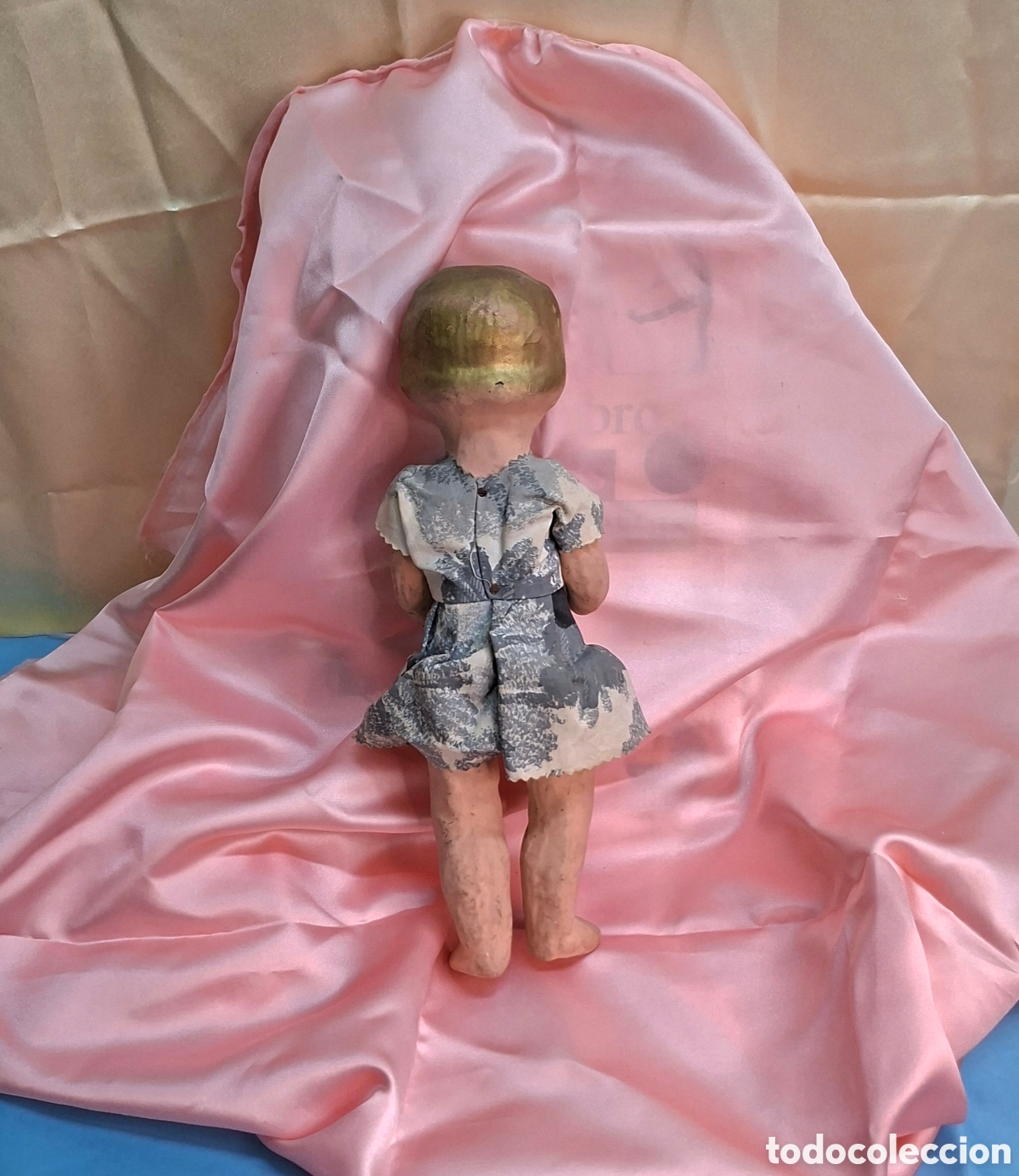 Mu&ntilde;eca espa&ntilde;ola clasica: Mu&ntilde;eca antigua de papel mach&eacute; - Foto 5