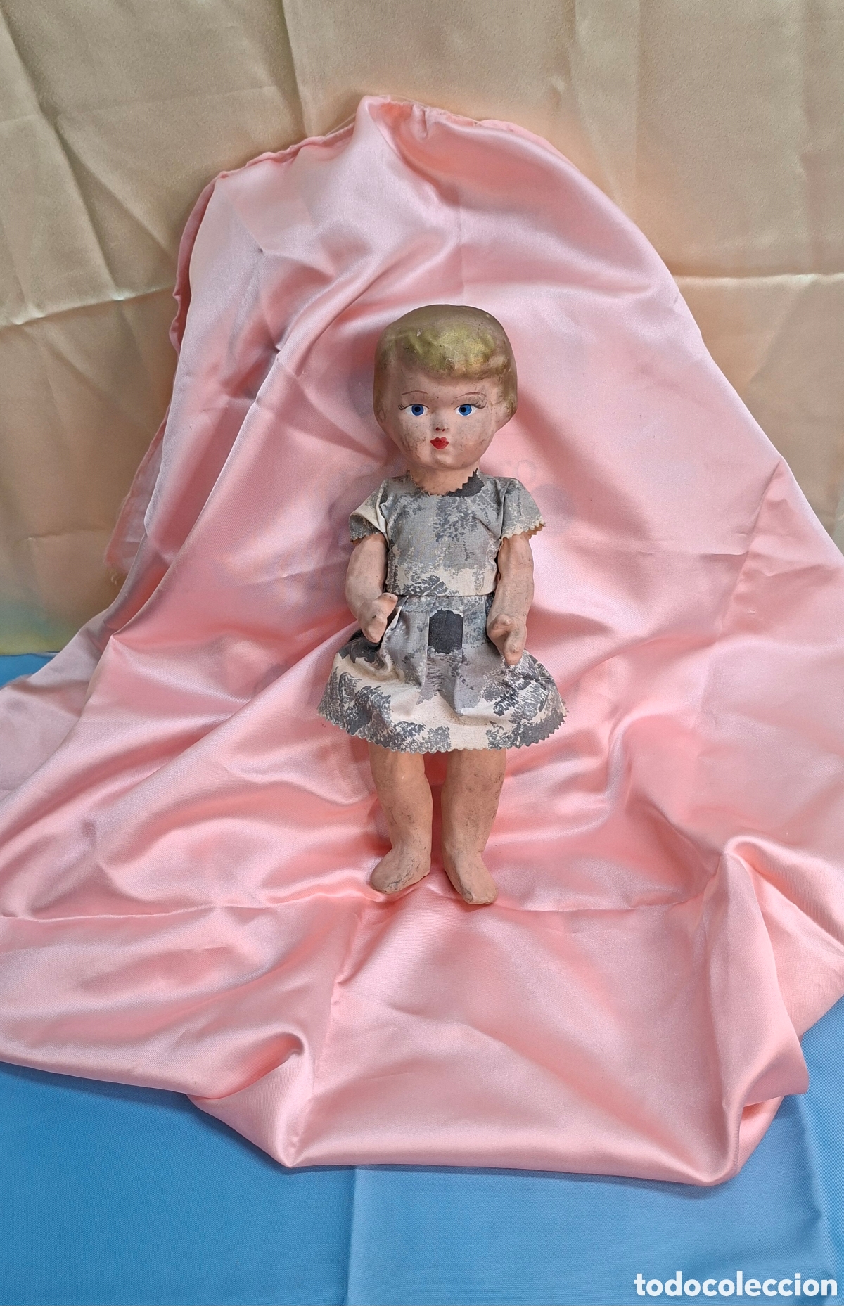 Mu&ntilde;eca espa&ntilde;ola clasica: Mu&ntilde;eca antigua de papel mach&eacute; - Foto 2