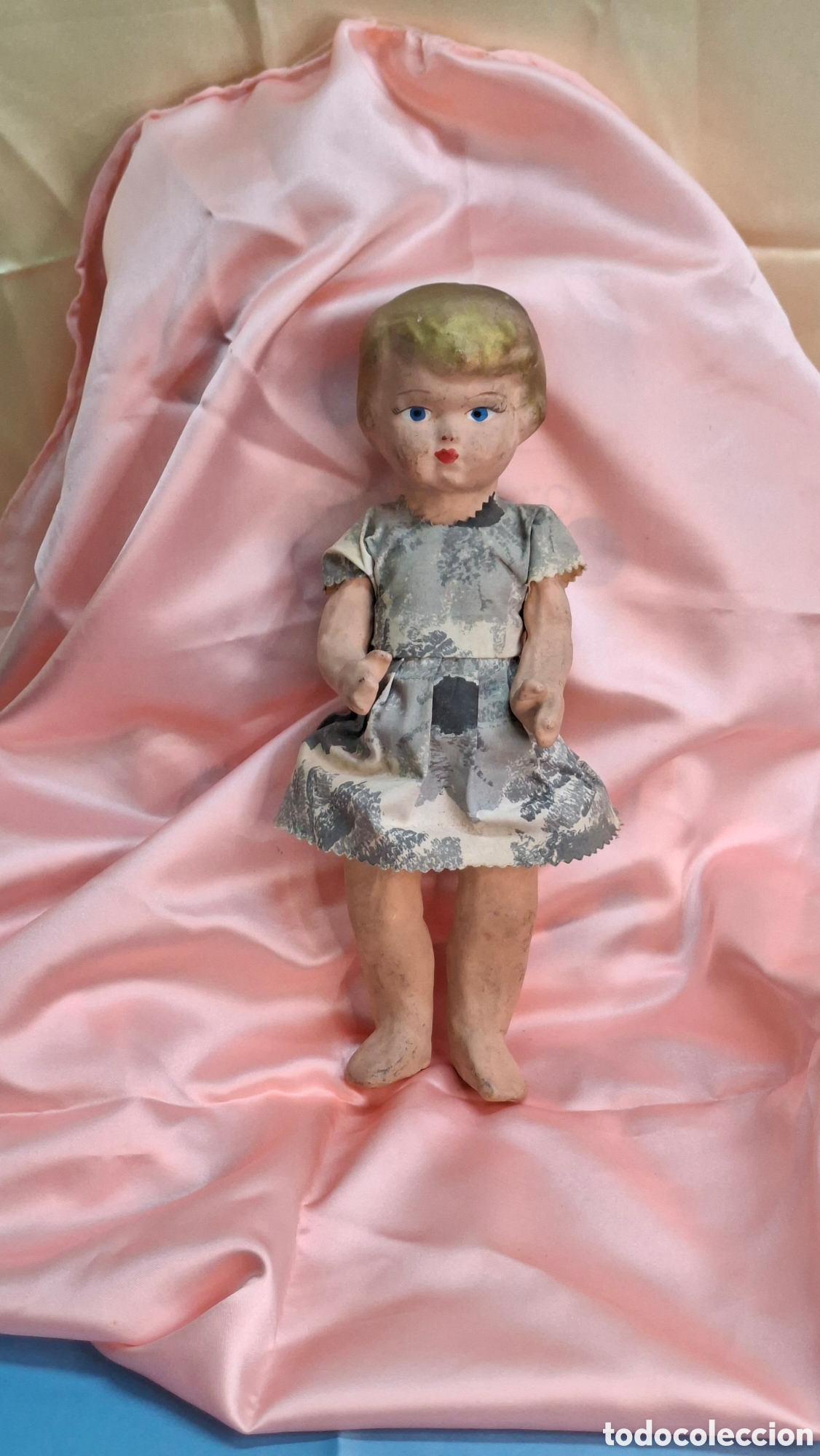 Mu&ntilde;eca espa&ntilde;ola clasica: Mu&ntilde;eca antigua de papel mach&eacute; - Foto 8