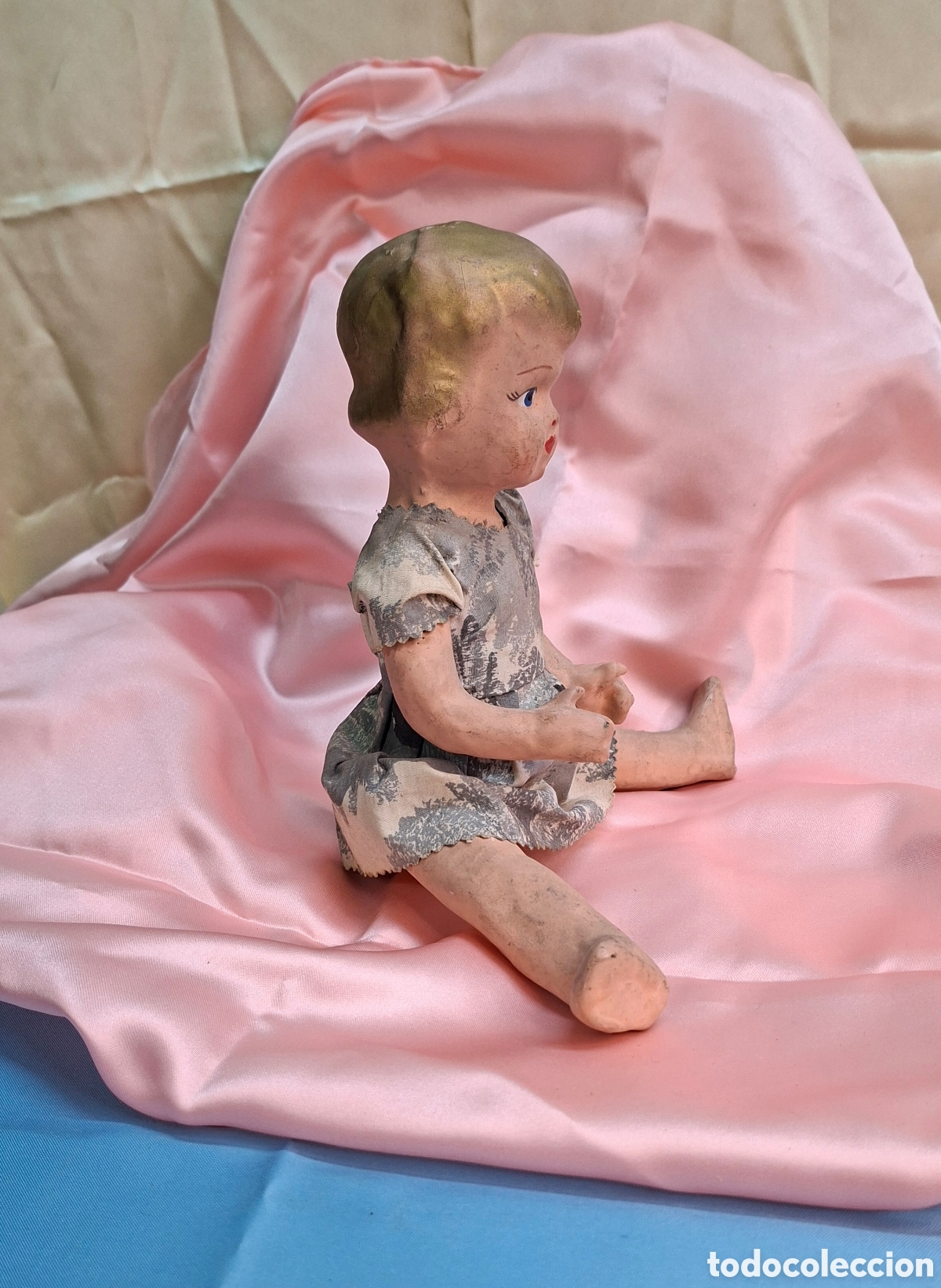 Mu&ntilde;eca espa&ntilde;ola clasica: Mu&ntilde;eca antigua de papel mach&eacute; - Foto 11
