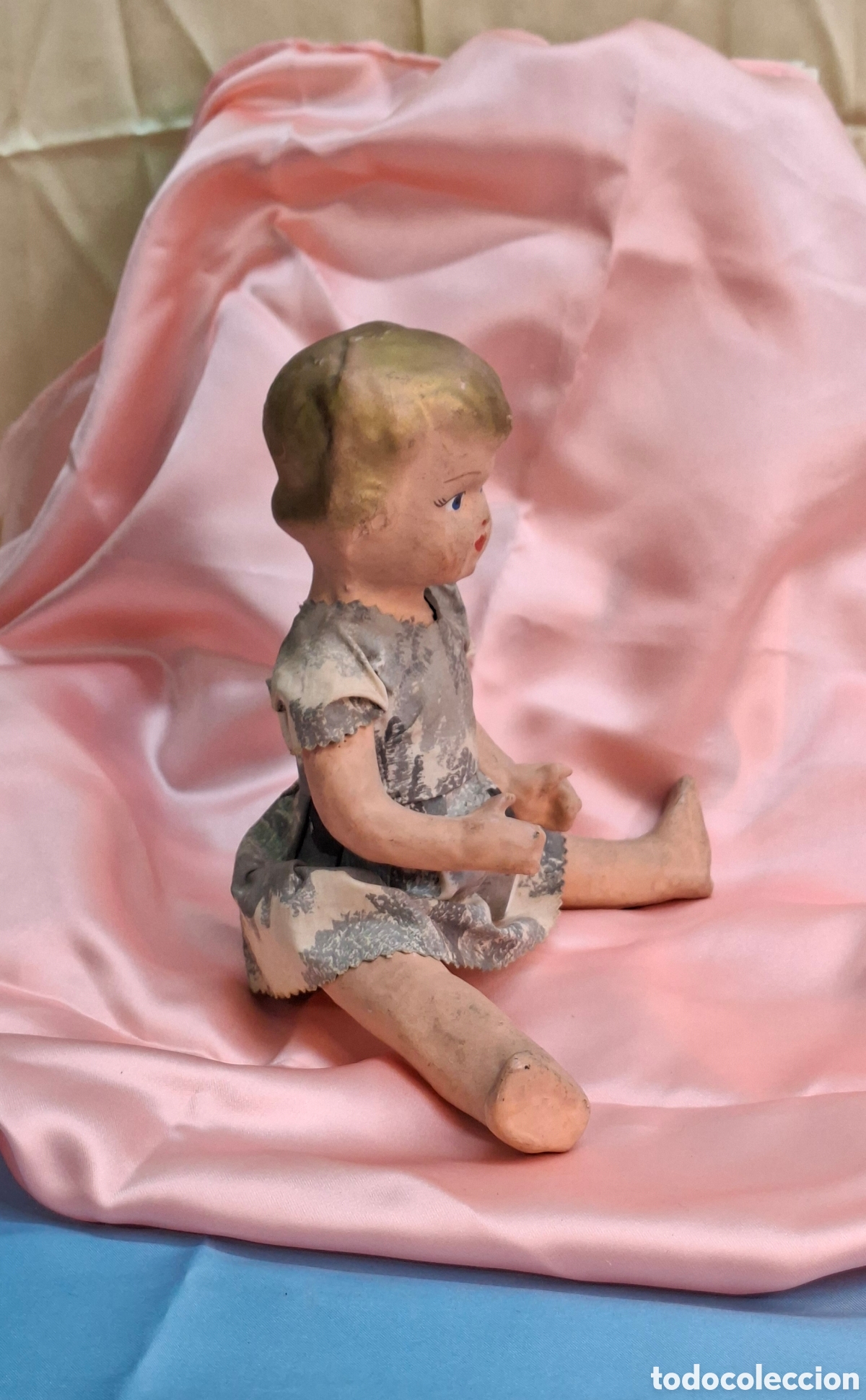 Mu&ntilde;eca espa&ntilde;ola clasica: Mu&ntilde;eca antigua de papel mach&eacute; - Foto 13