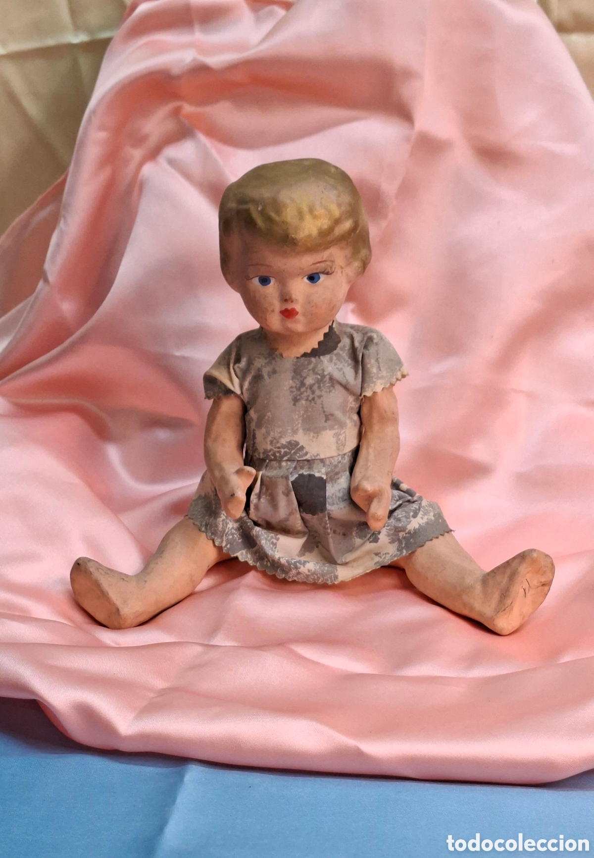 Mu&ntilde;eca espa&ntilde;ola clasica: Mu&ntilde;eca antigua de papel mach&eacute; - Foto 3