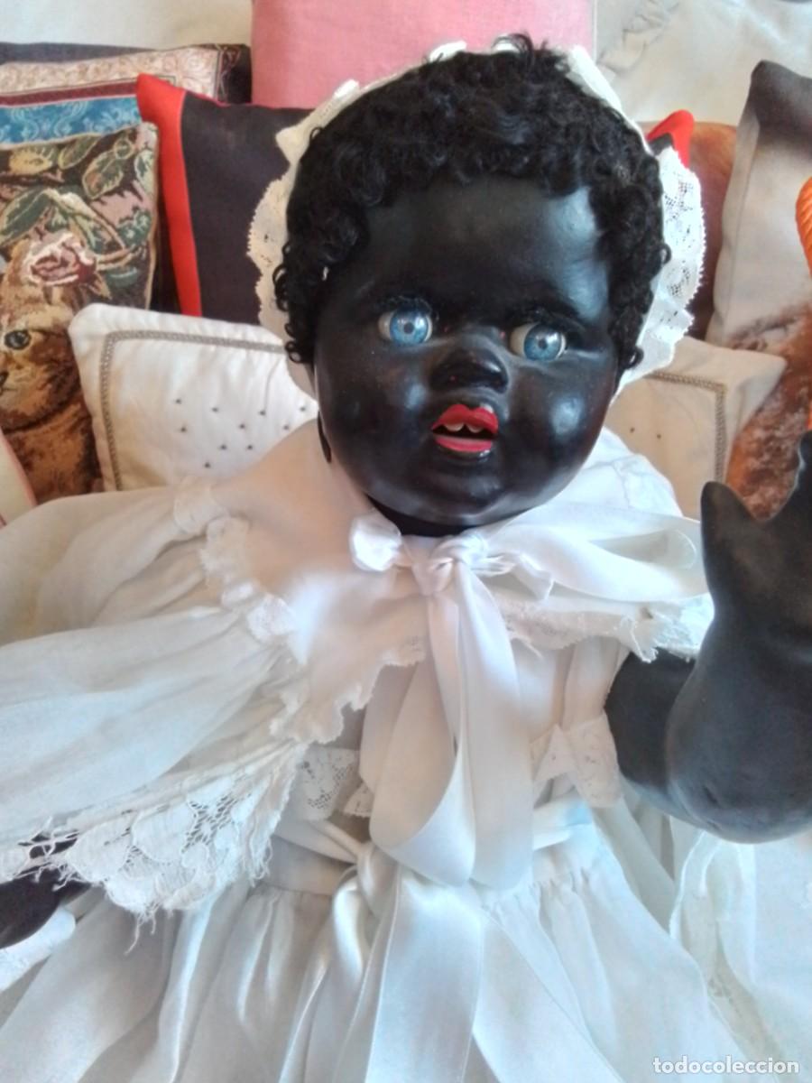 Mu&ntilde;eca espa&ntilde;ola clasica: Mu&ntilde;eca negrita composicion a&ntilde;os 40. 59 cm
