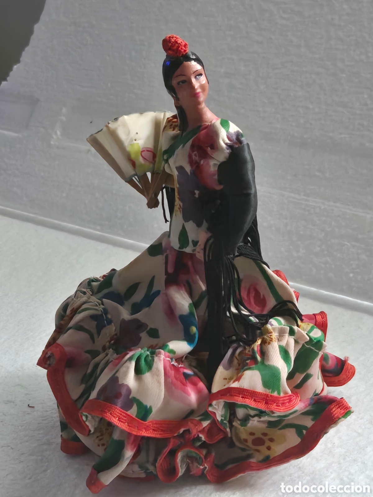 Mu&ntilde;eca espa&ntilde;ola clasica: Mu&ntilde;eca flamenca Marin,preciosa, a&ntilde;os 30,tela prensada y otro