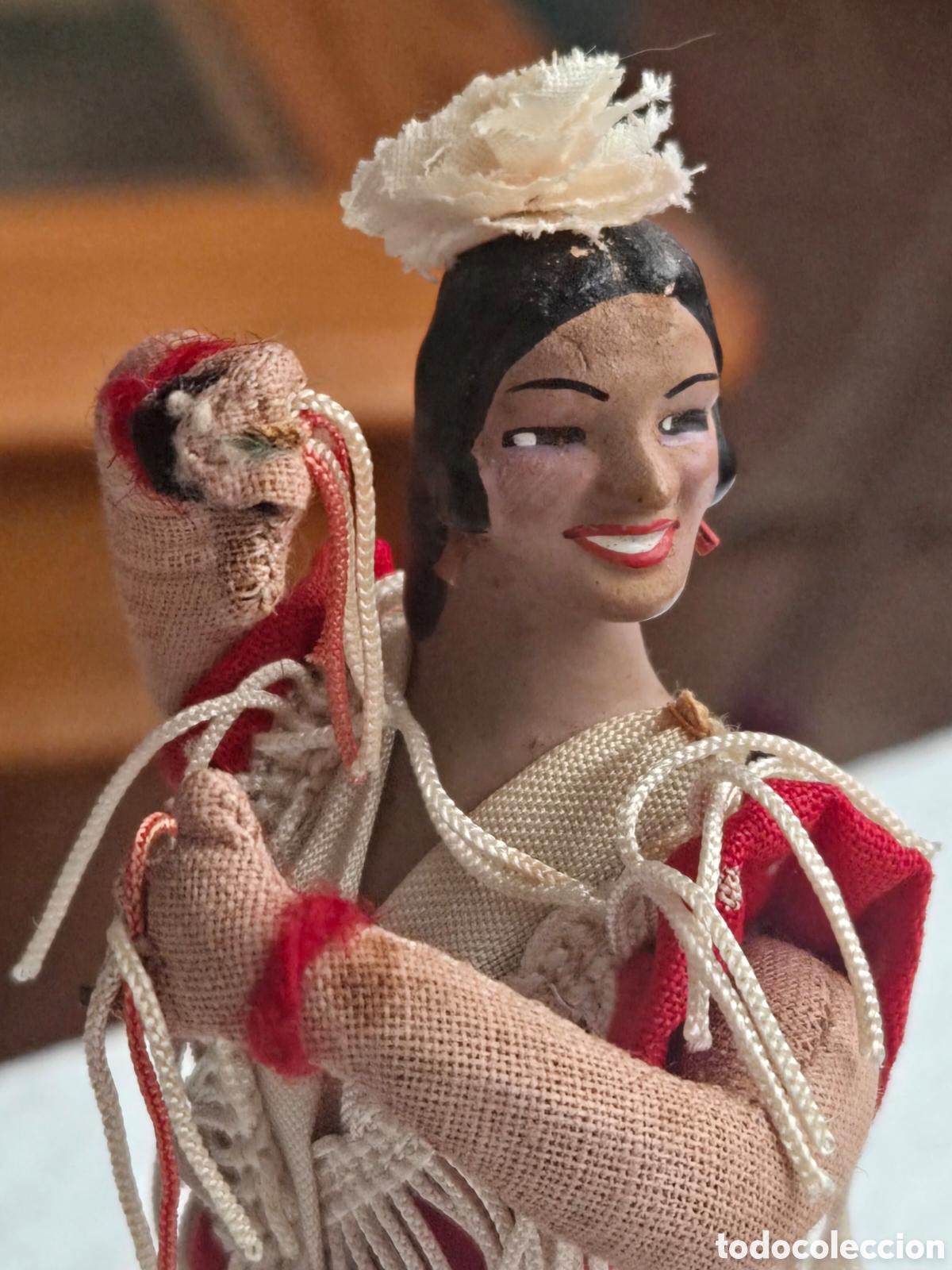Mu&ntilde;eca espa&ntilde;ola clasica: Antigua mu&ntilde;eca Mar&iacute;n,a&ntilde;os 30, tela prensada