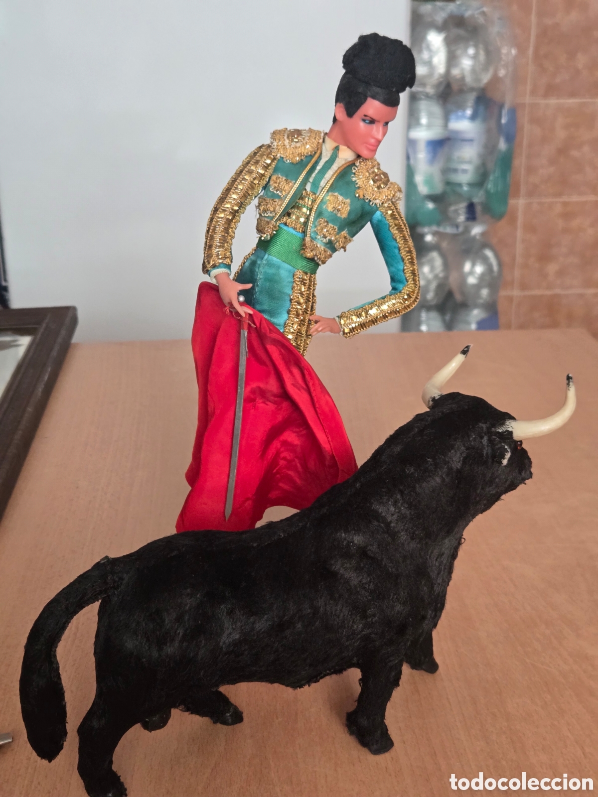 Mu&ntilde;eca espa&ntilde;ola clasica: Gran mu&ntilde;eco torero Mar&iacute;n con toro - Foto 5