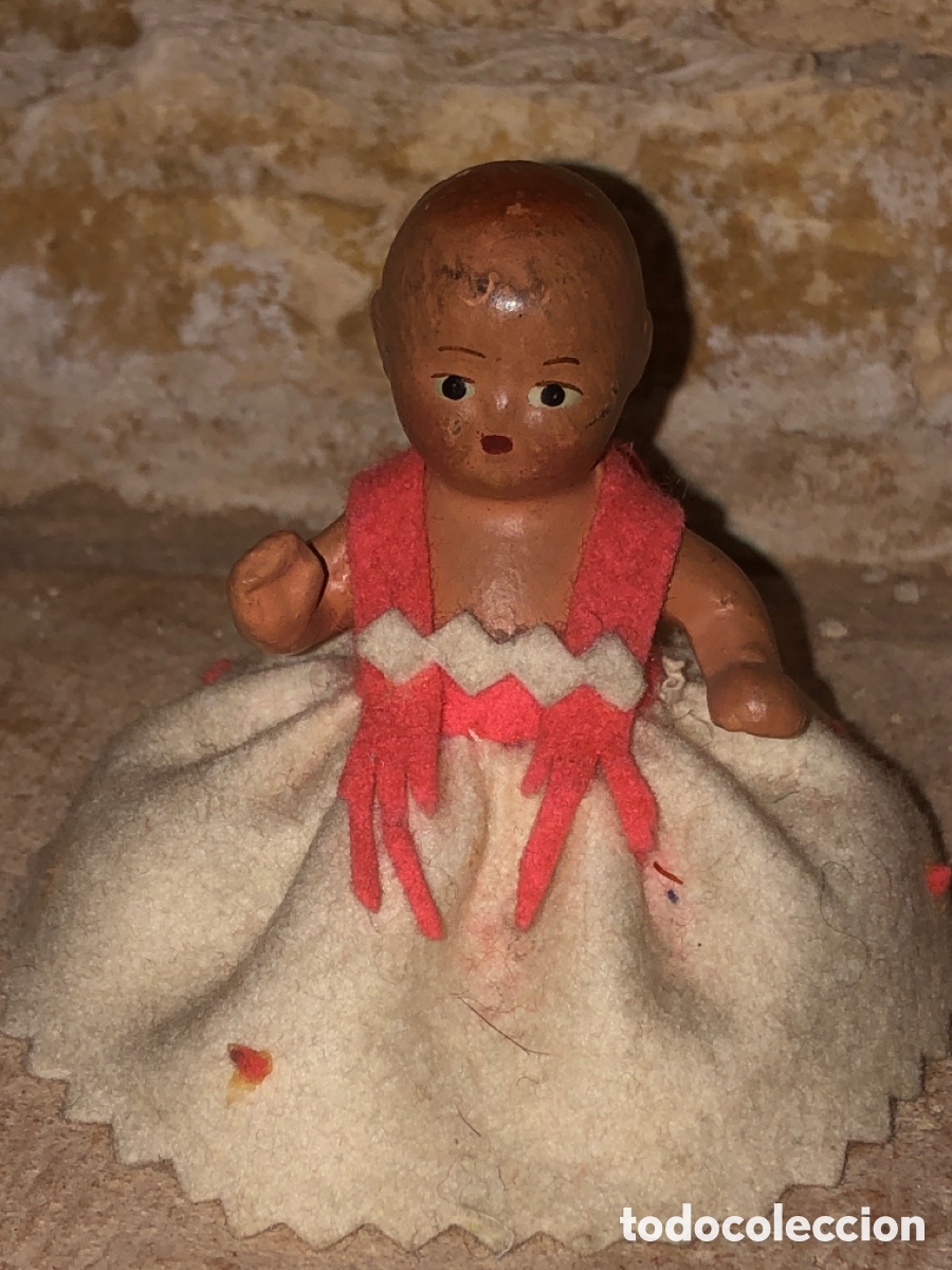 Mu&ntilde;eca espa&ntilde;ola clasica: Mu&ntilde;eca mini antigua barro (terracota )
