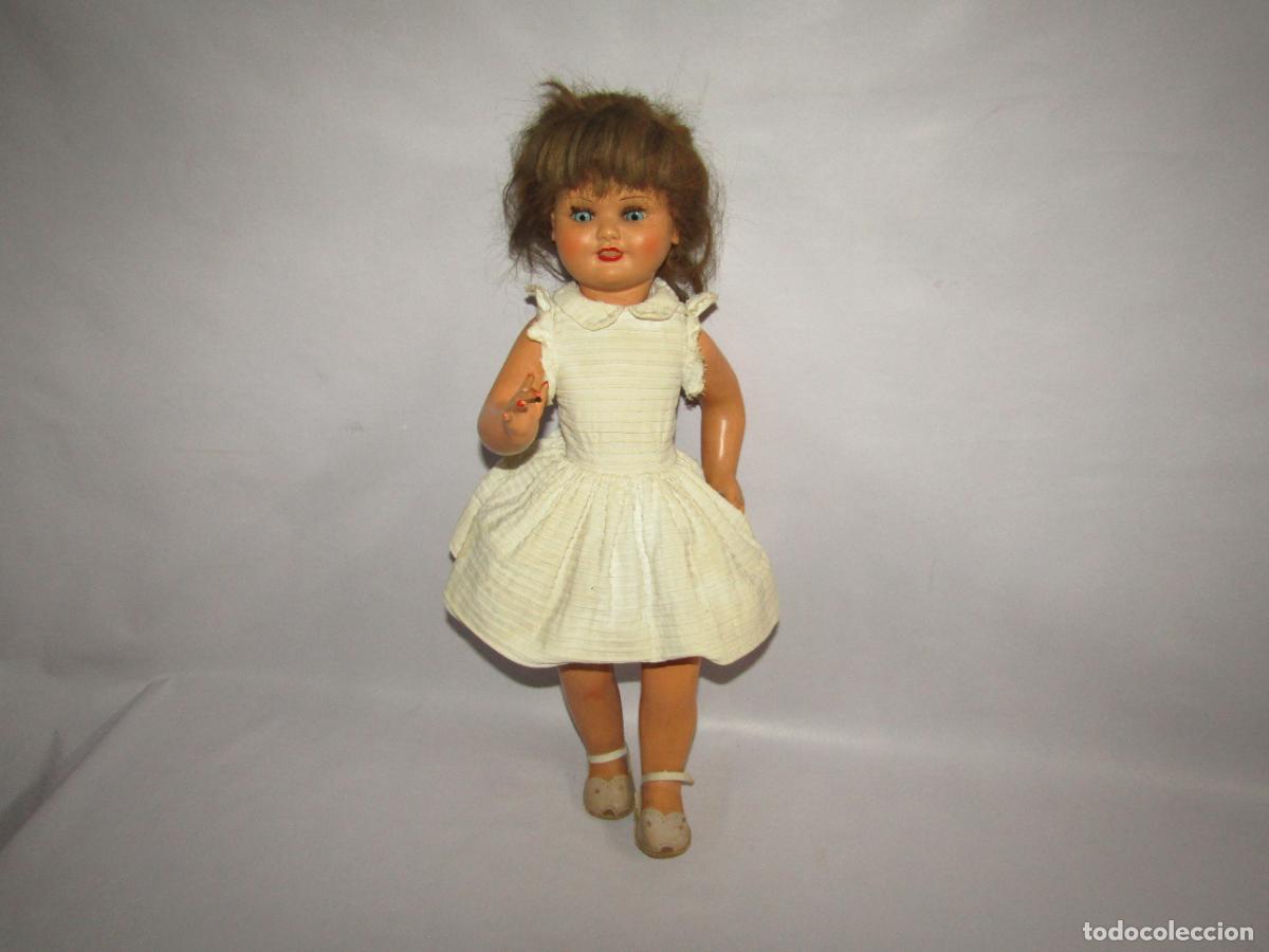 Mu&ntilde;eca espa&ntilde;ola clasica: Antigua Mu&ntilde;eca SILVANA de VIBEVI con Ojor Durmientes y Pelo Natural - A&ntilde;os 1950-60s.