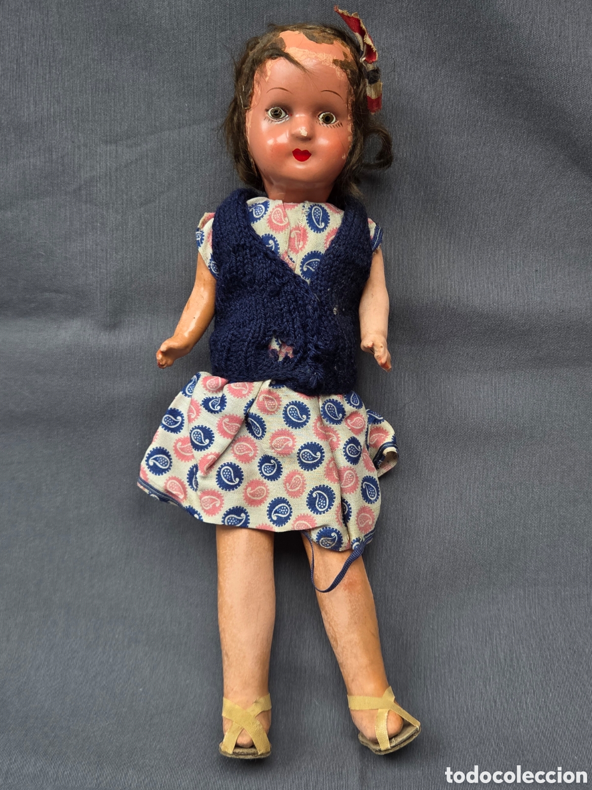 Mu&ntilde;eca espa&ntilde;ola clasica: ANTIGUA MU&Ntilde;ECA CART&Oacute;N A&Ntilde;OS 30-40
