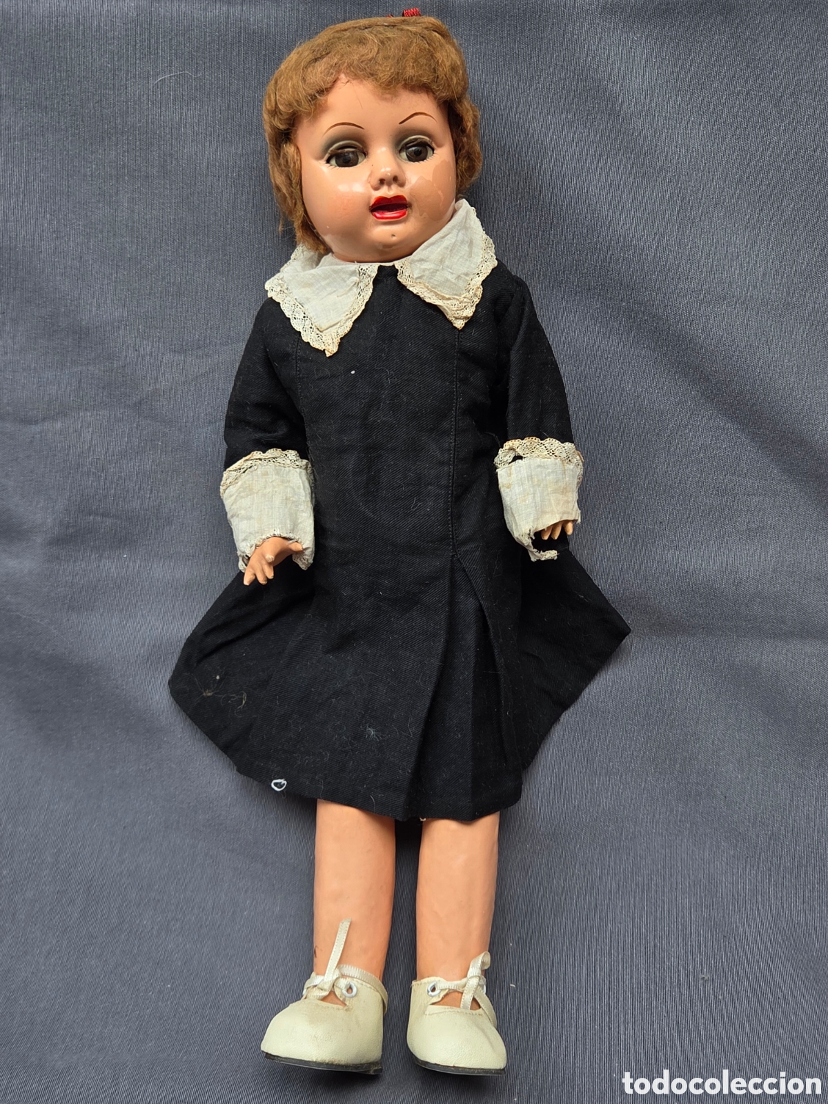 Mu&ntilde;eca espa&ntilde;ola clasica: ANTIGUA MU&Ntilde;ECA DE CART&Oacute;N PIEDRA A&Ntilde;OS 30-40