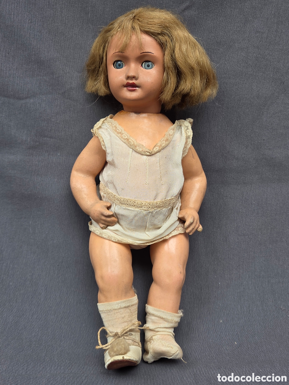 Mu&ntilde;eca espa&ntilde;ola clasica: MU&Ntilde;ECA DE CART&Oacute;N PIEDRA Y CABEZA CELULOIDE