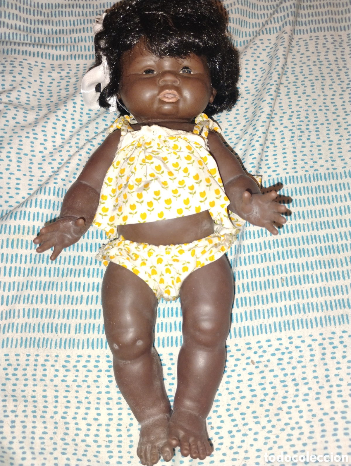 Mu&ntilde;eca espa&ntilde;ola clasica: &diams;Antigua Mu&ntilde;eca CACHITA de Novo Gama - A&ntilde;os 70 - Ropa Original - Estado de Hallazgo Vintage