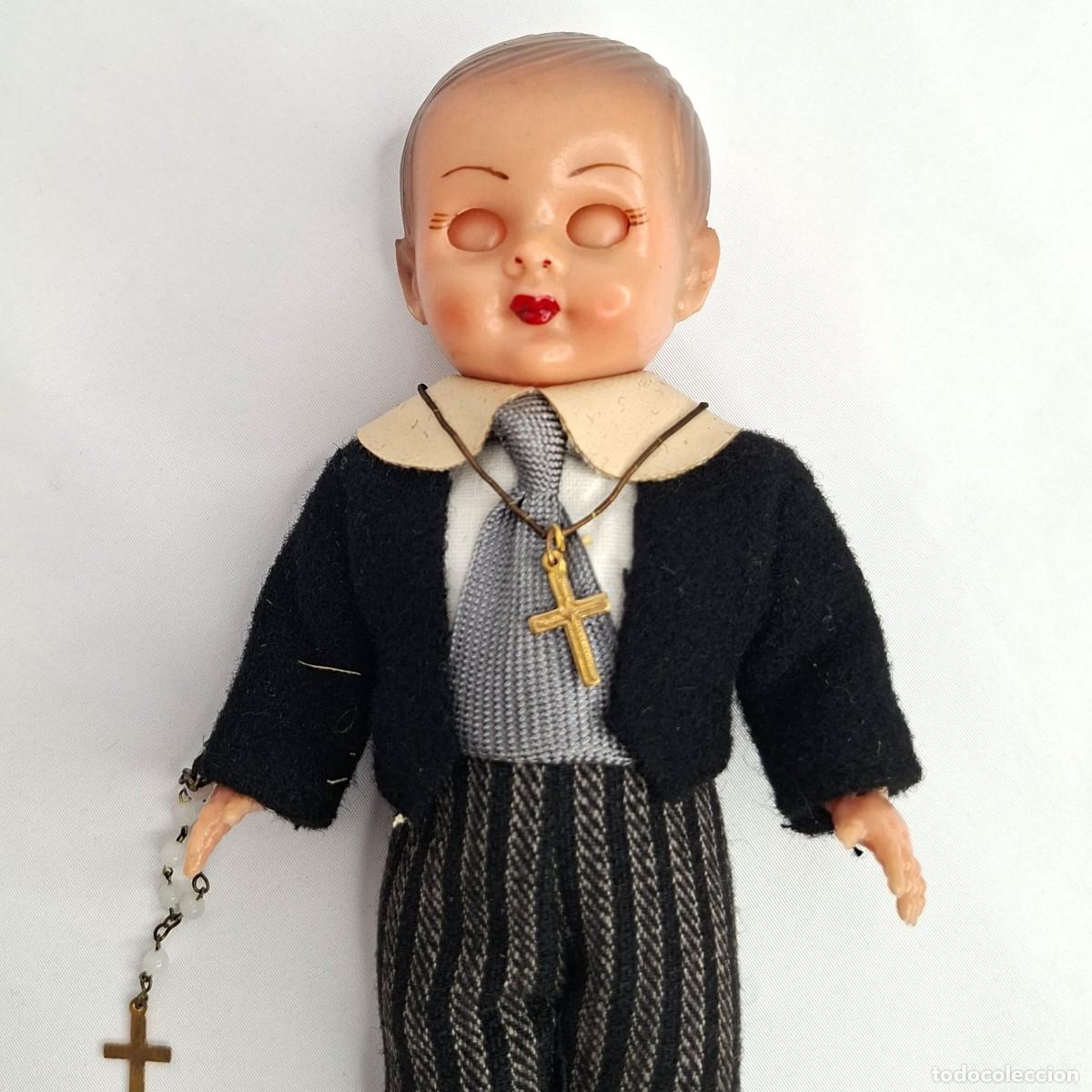 Mu&ntilde;eca espa&ntilde;ola clasica: MU&Ntilde;ECO DE CELULOIDE COMUNI&Oacute;N, OJOS DURMIENTES MIDE 17cm. - Foto 3