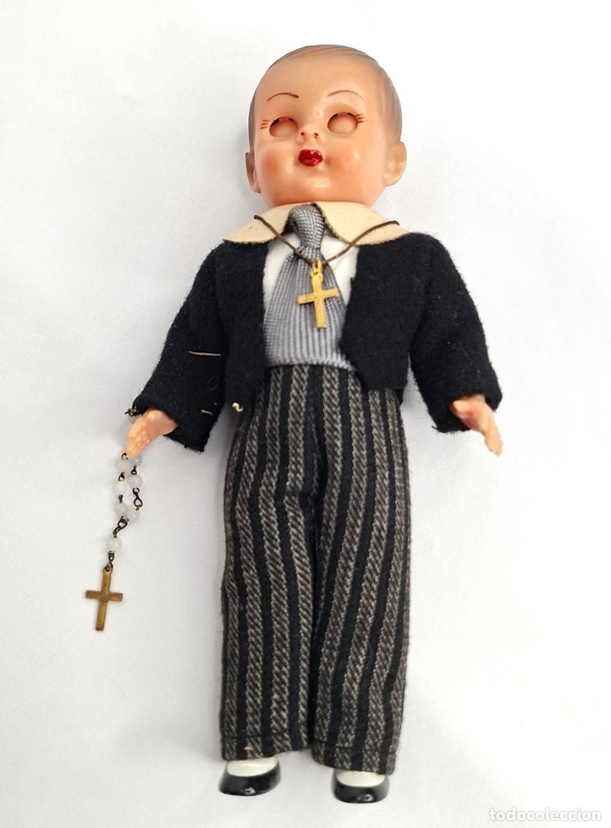 Mu&ntilde;eca espa&ntilde;ola clasica: MU&Ntilde;ECO DE CELULOIDE COMUNI&Oacute;N, OJOS DURMIENTES MIDE 17cm. - Foto 4