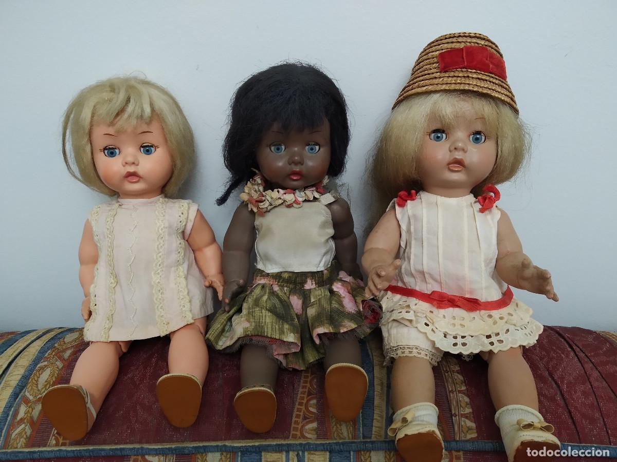 Mu&ntilde;eca espa&ntilde;ola clasica: mu&ntilde;ecas angela de leb, dos rubias y una negrita