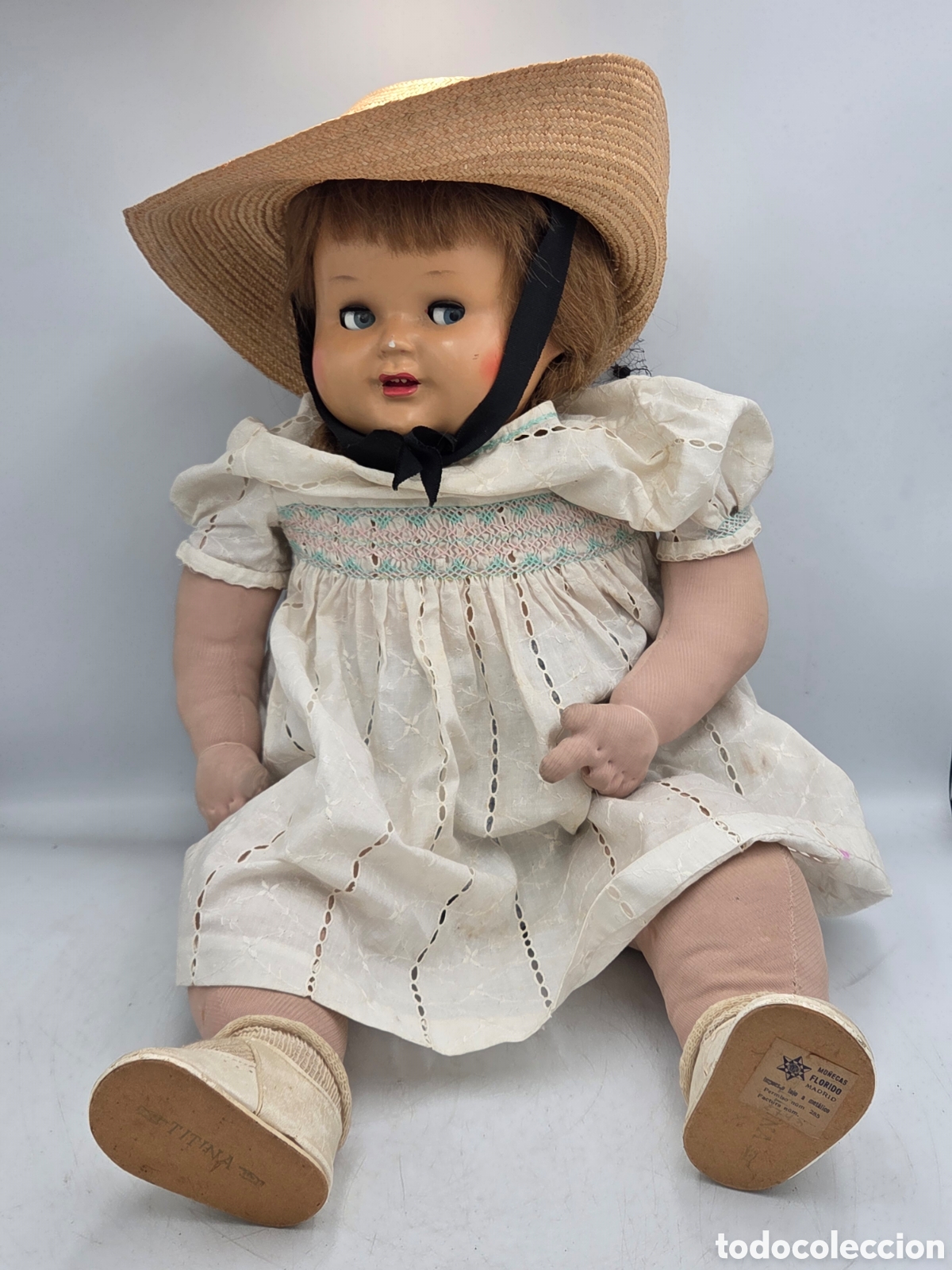 Mu&ntilde;eca espa&ntilde;ola clasica: TITINA, a&ntilde;os 40/50 MU&Ntilde;ECAS FLORIDO MADRID TRAPO Y COMPISICI&Oacute;N