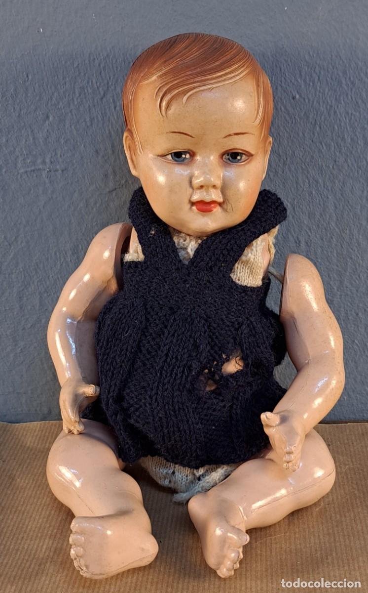 Mu&ntilde;eca espa&ntilde;ola clasica: Mu&ntilde;eco beb&eacute; de celuloide &middot; a&ntilde;os 50 &middot; 30 cm - Foto 1