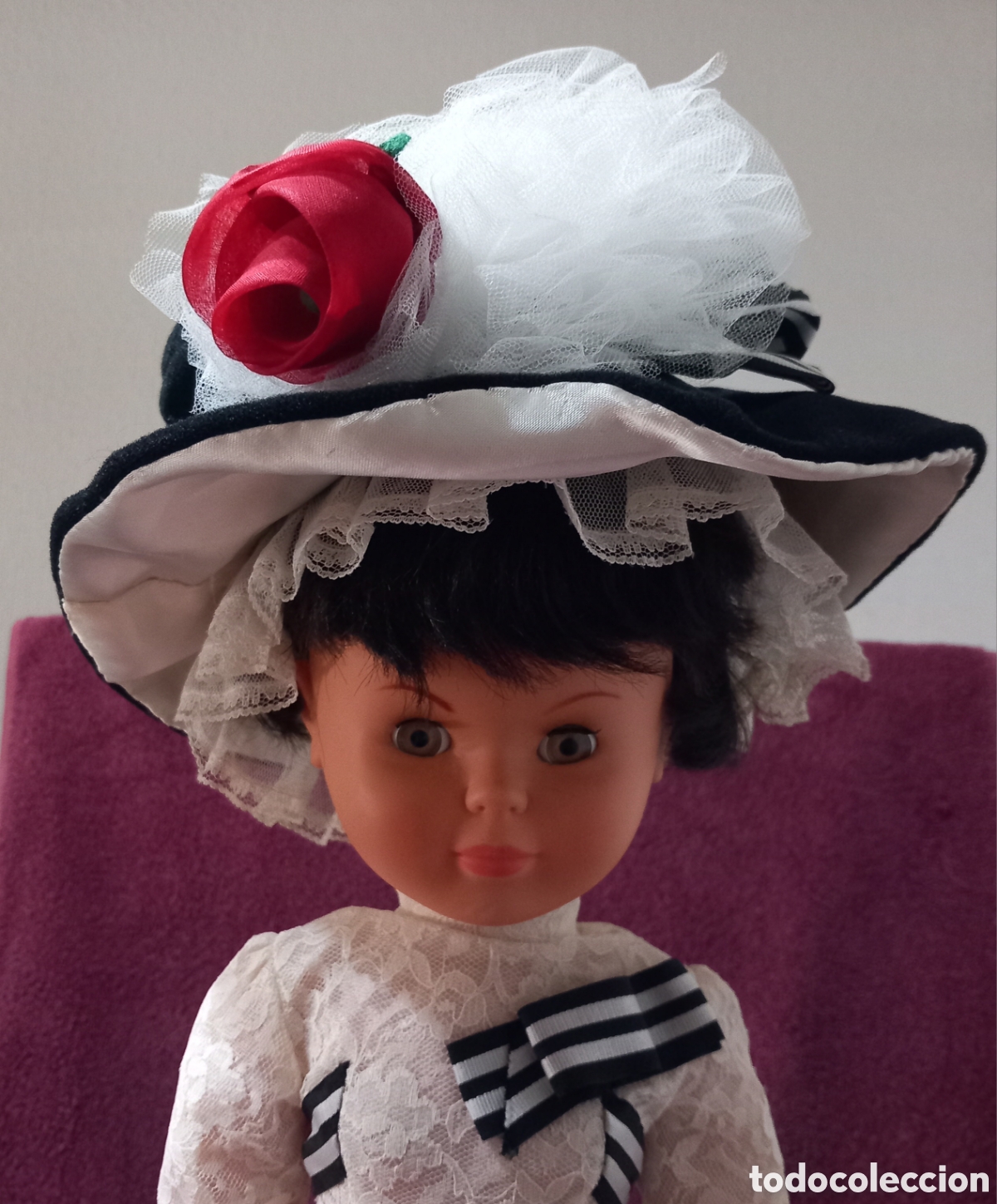 Mu&ntilde;eca espa&ntilde;ola clasica: ANTIGUA MU&Ntilde;ECA PIERINA MARISOL DE FAMOSA,EXCELENTEESTADO,MAS DE 60cm(EN SU CAJA)VESTIDO BELLA DAMA