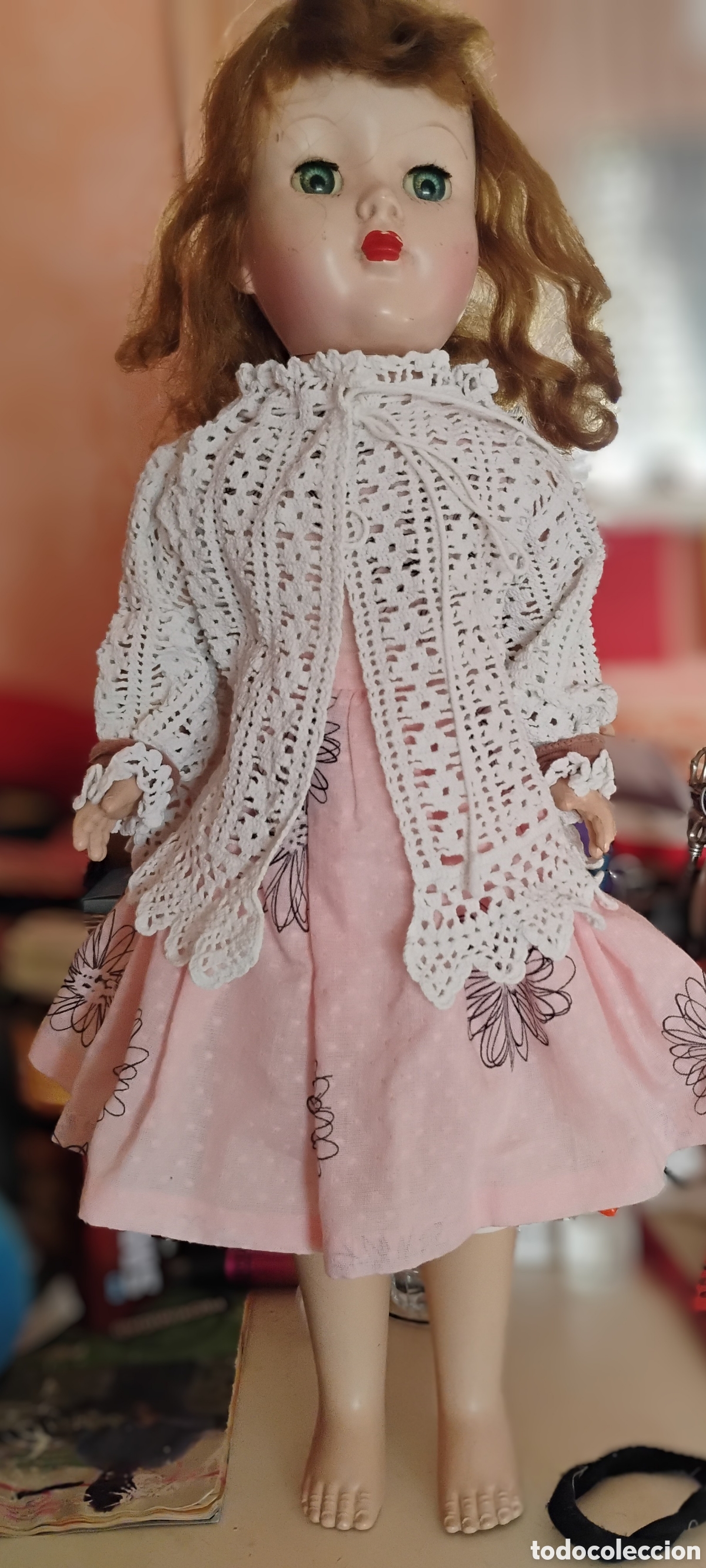 Classic Spanish Dolls: &diams;Antigua Mu&ntilde;eca Espa&ntilde;ola de Composici&oacute;n Completa - A&ntilde;os 40/50 - 45 cm - Ojos Durmientes